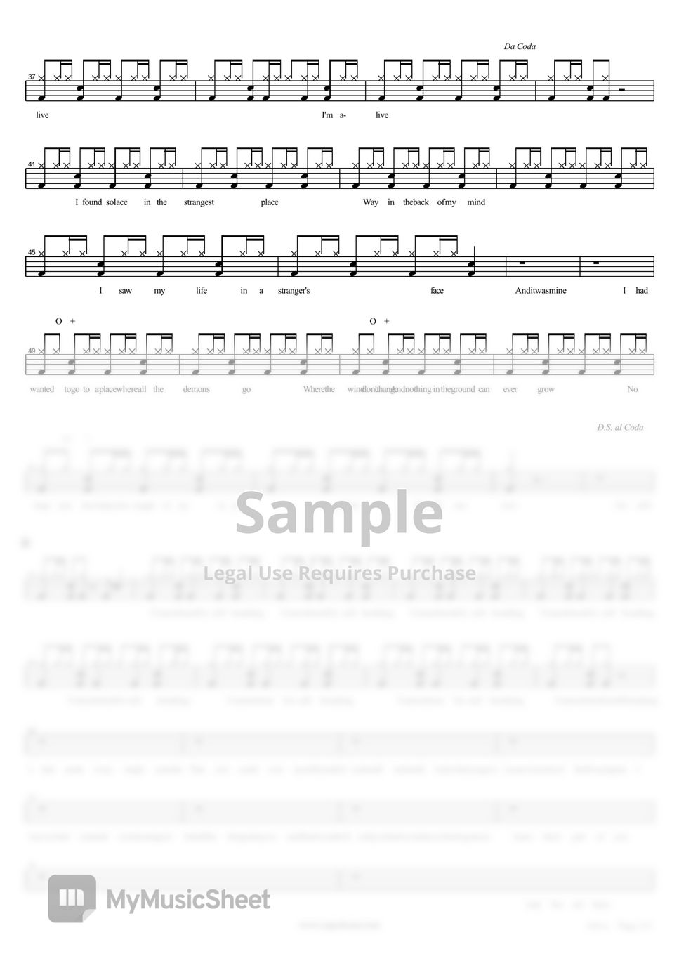 Sia - Alive Sheets by COPYDRUM