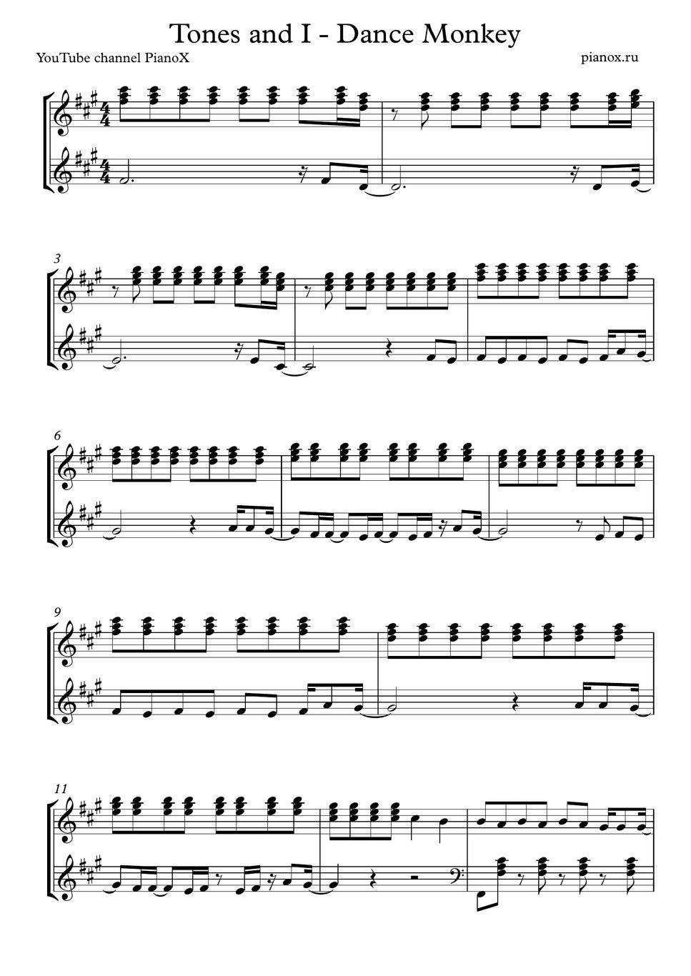 Tones and I Dance Monkey Sheets by PianoX