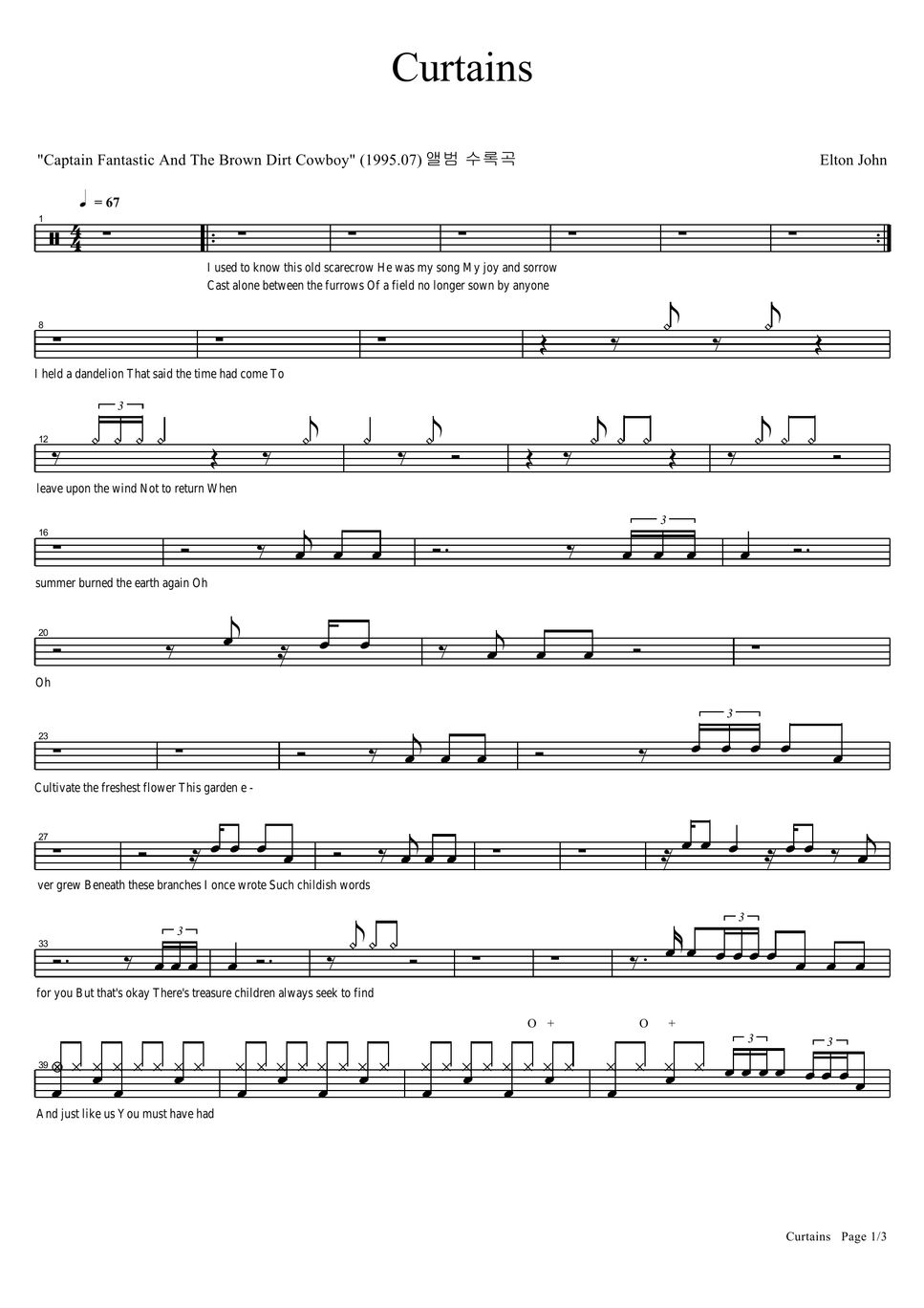 Elton John Curtains Sheet by COPYDRUM