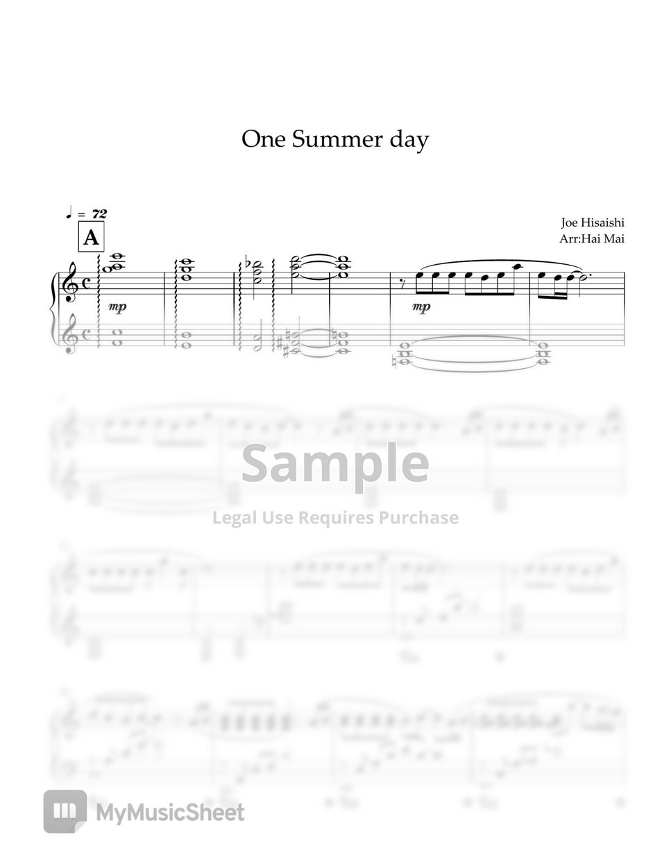 Joe Hisaishi - One Summer Day by Hai Mai