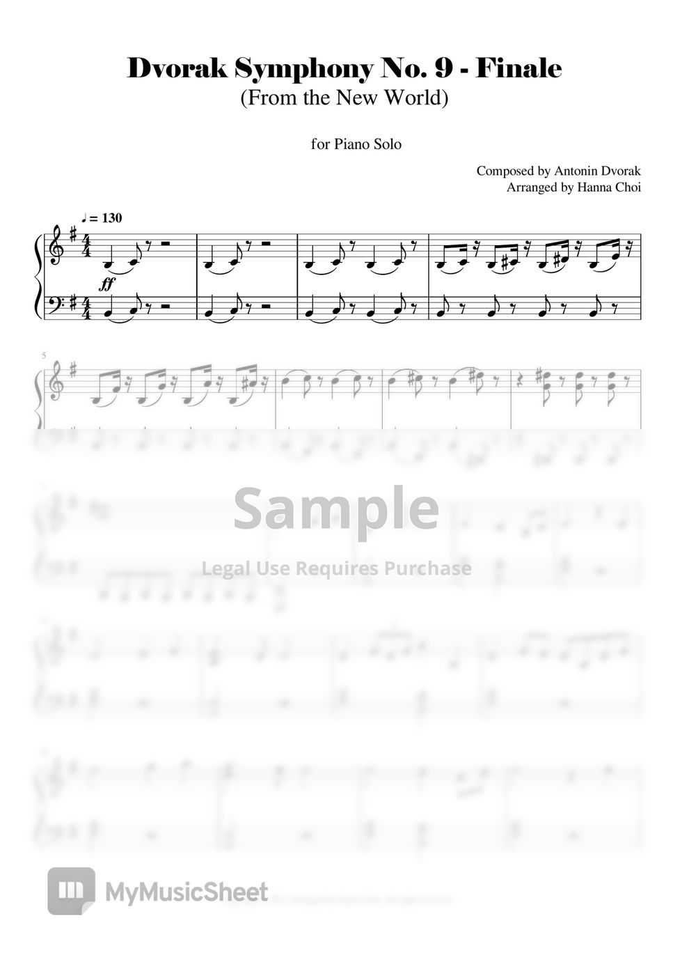 A.Dvorak 드보르작 - Symphony No.9 -Final (신세계로부터 교향곡 9번 ) (피아노 솔로)