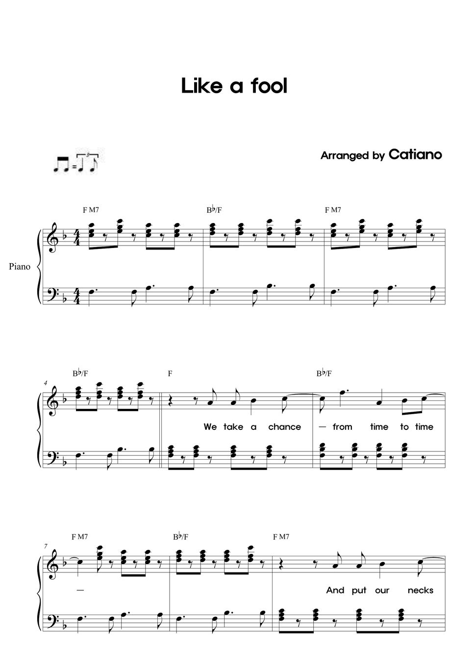 Keira Knightley Like a Fool (Begin Again OST) Sheet by Catiano