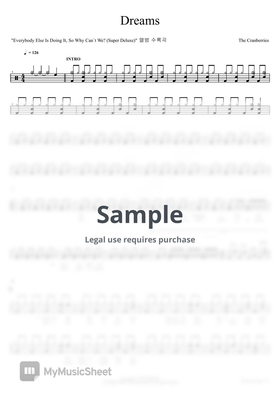 The Cranberries Dreams Sheets by COPYDRUM