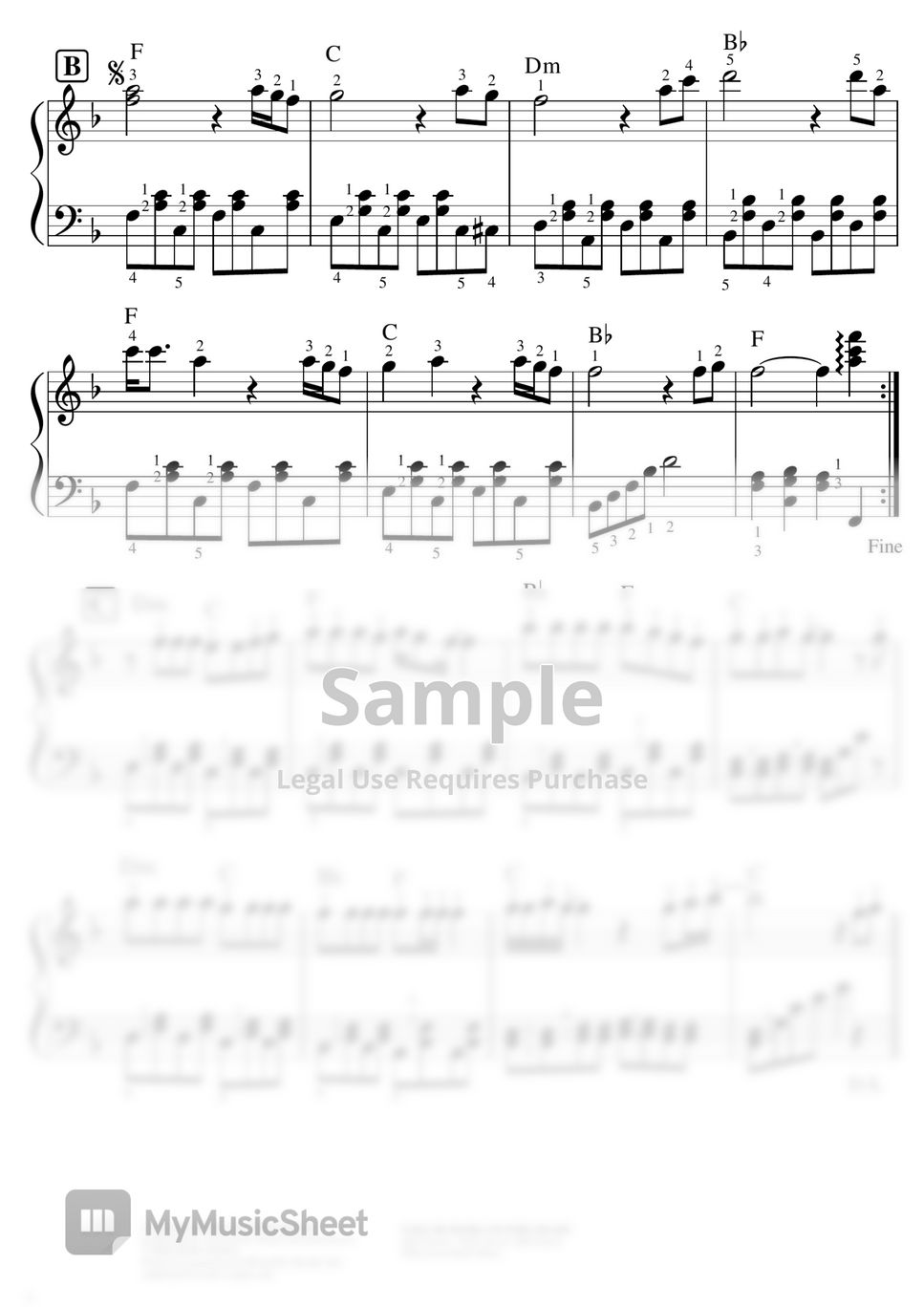 John Denver - 【Easy】Country　Roads（Studio Ghibli "Whisper Of The Heart"） (Studio Ghibli "Whisper Of The Heart") by Piano teacher's Score