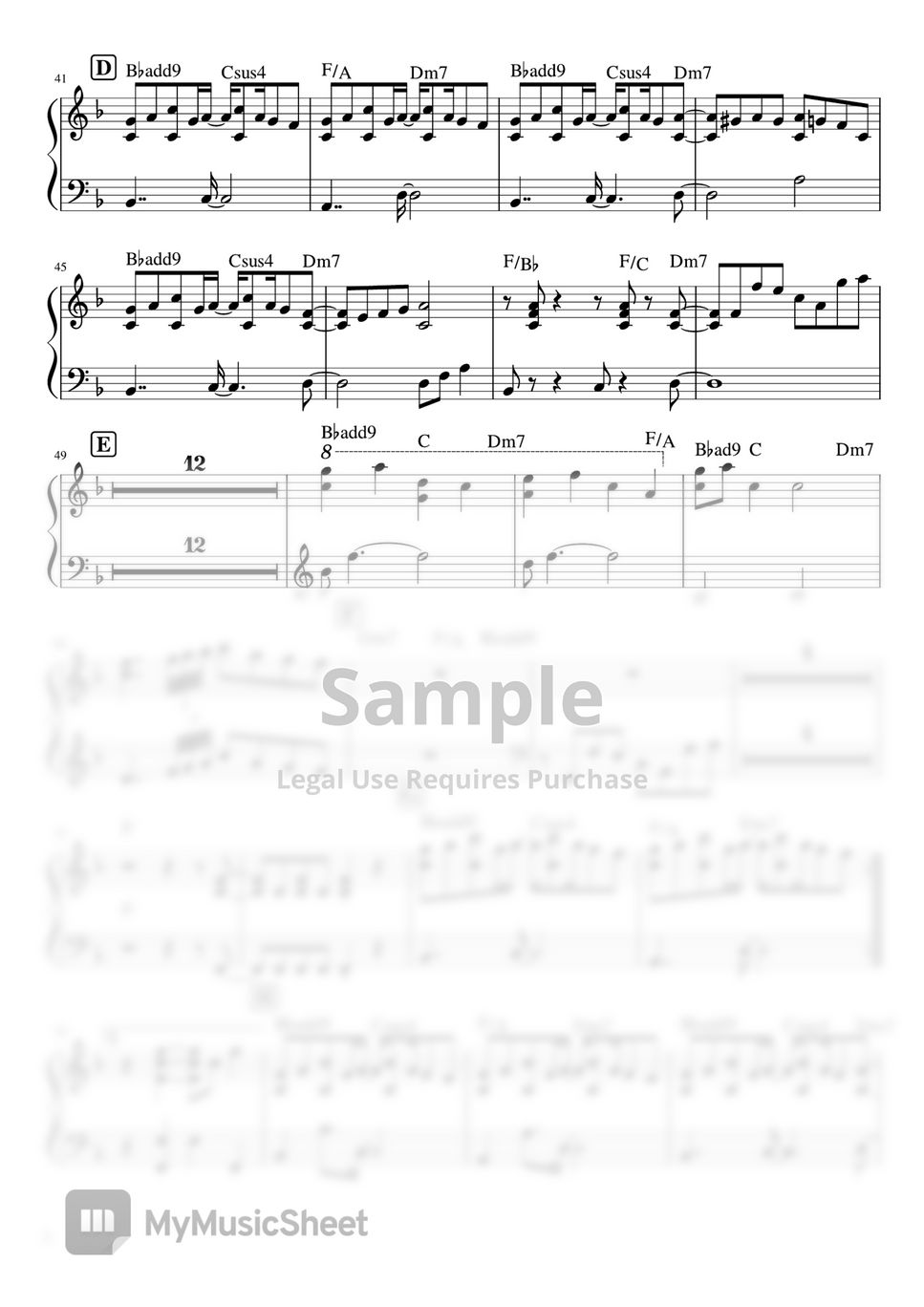 Yorushika - 春泥棒 Spring Thief (piano part) Sheet by mame