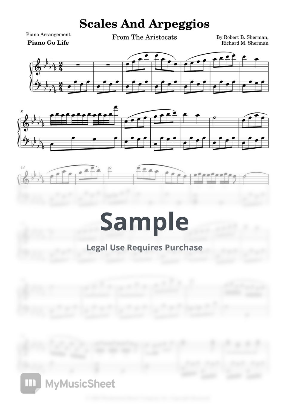 Robert B. Sherman Scales And Arpeggios (From The Aristocats) Sheets