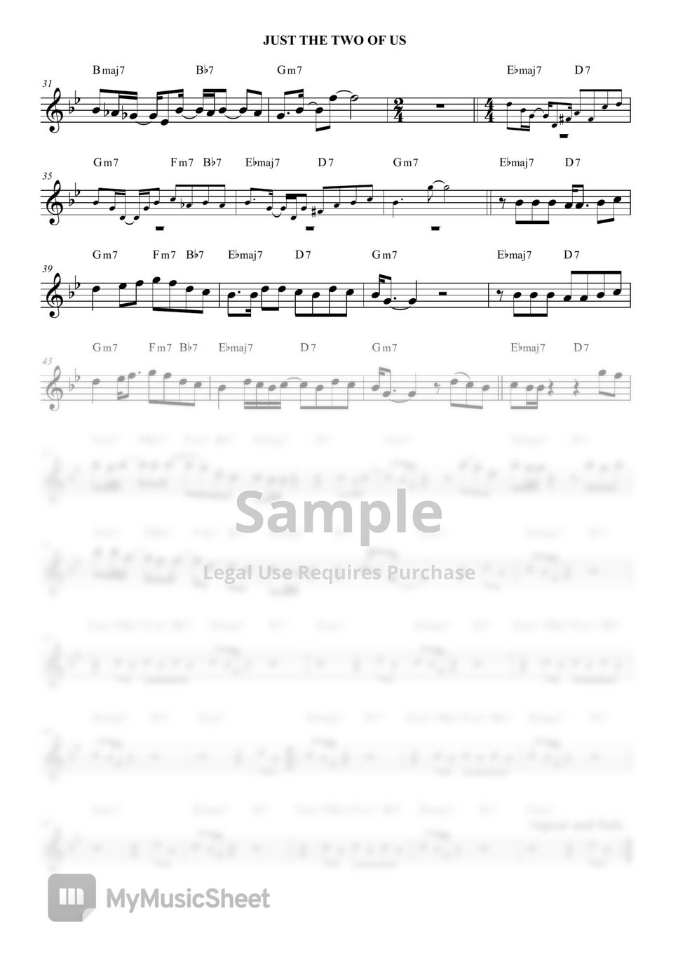 Just The Two Of Us by Bill Withers - Tenor Saxophone - Digital Sheet Music