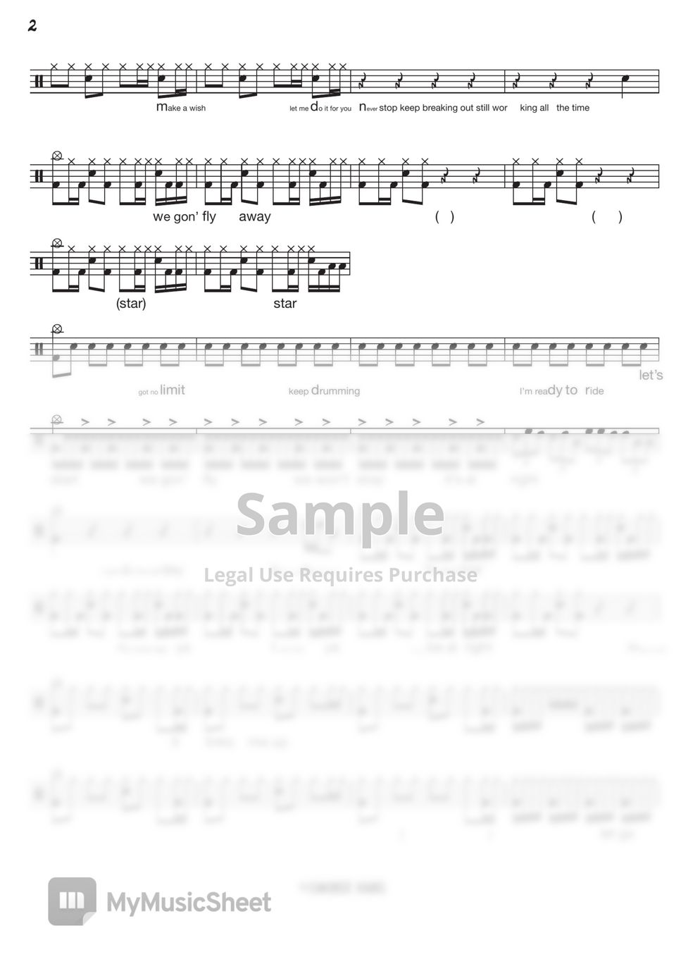 Nct u make a wish birthday song sheets by gwon s drumlesson
