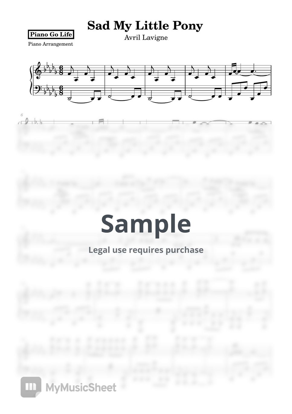 Avril Lavigne - Sad My Little Pony by Piano Go Life