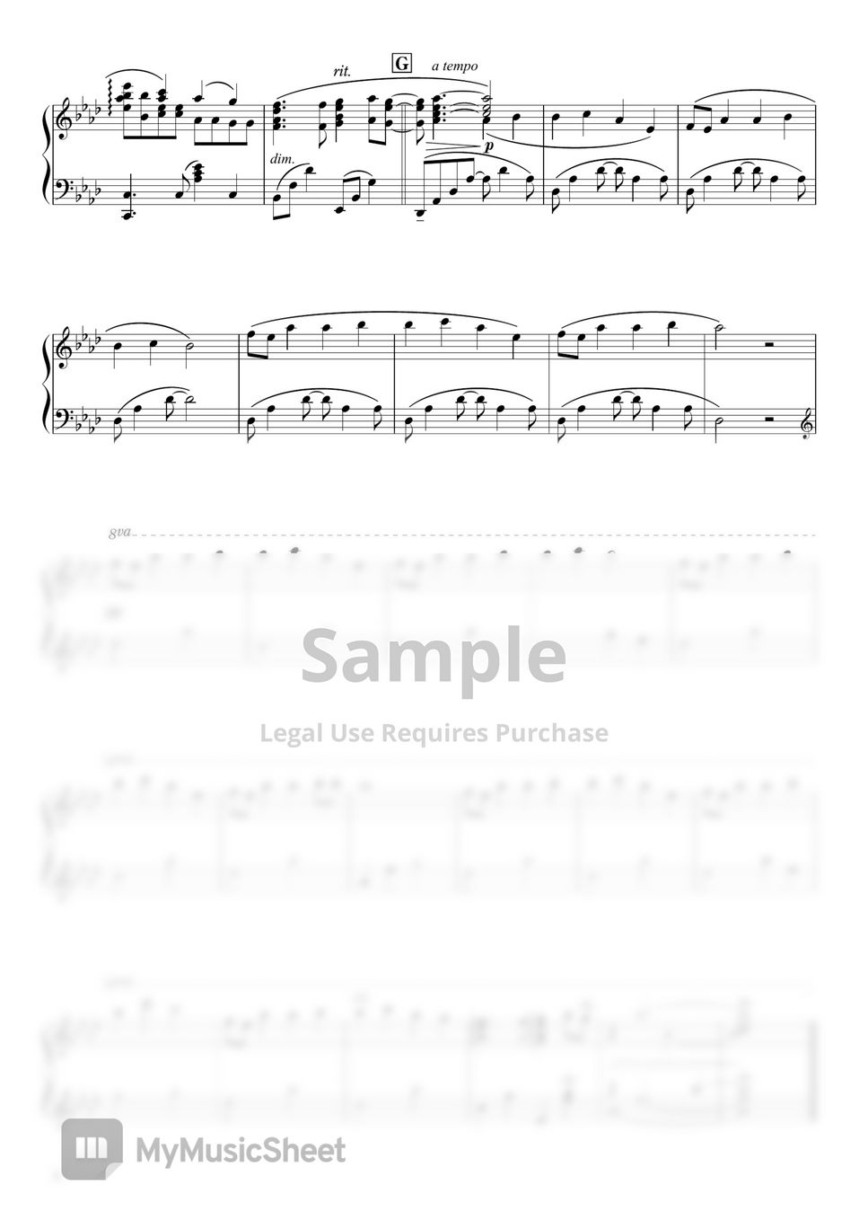 Onaji Takami e (To the Same Heights)-Clannad OST Numbered Musical Notation  Preview