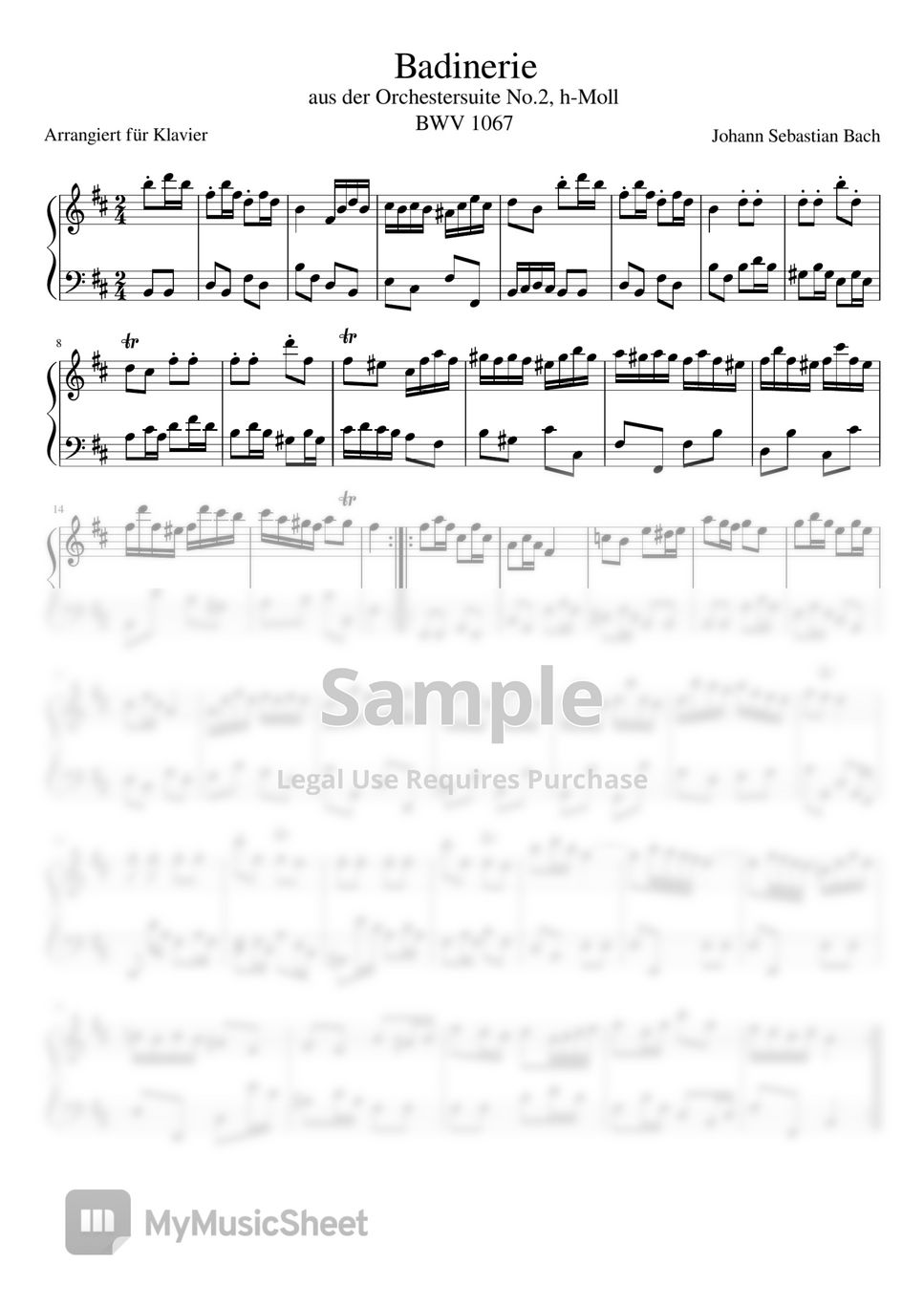 J.S.Bach - Badinerie 楽譜 by J.S.Bach