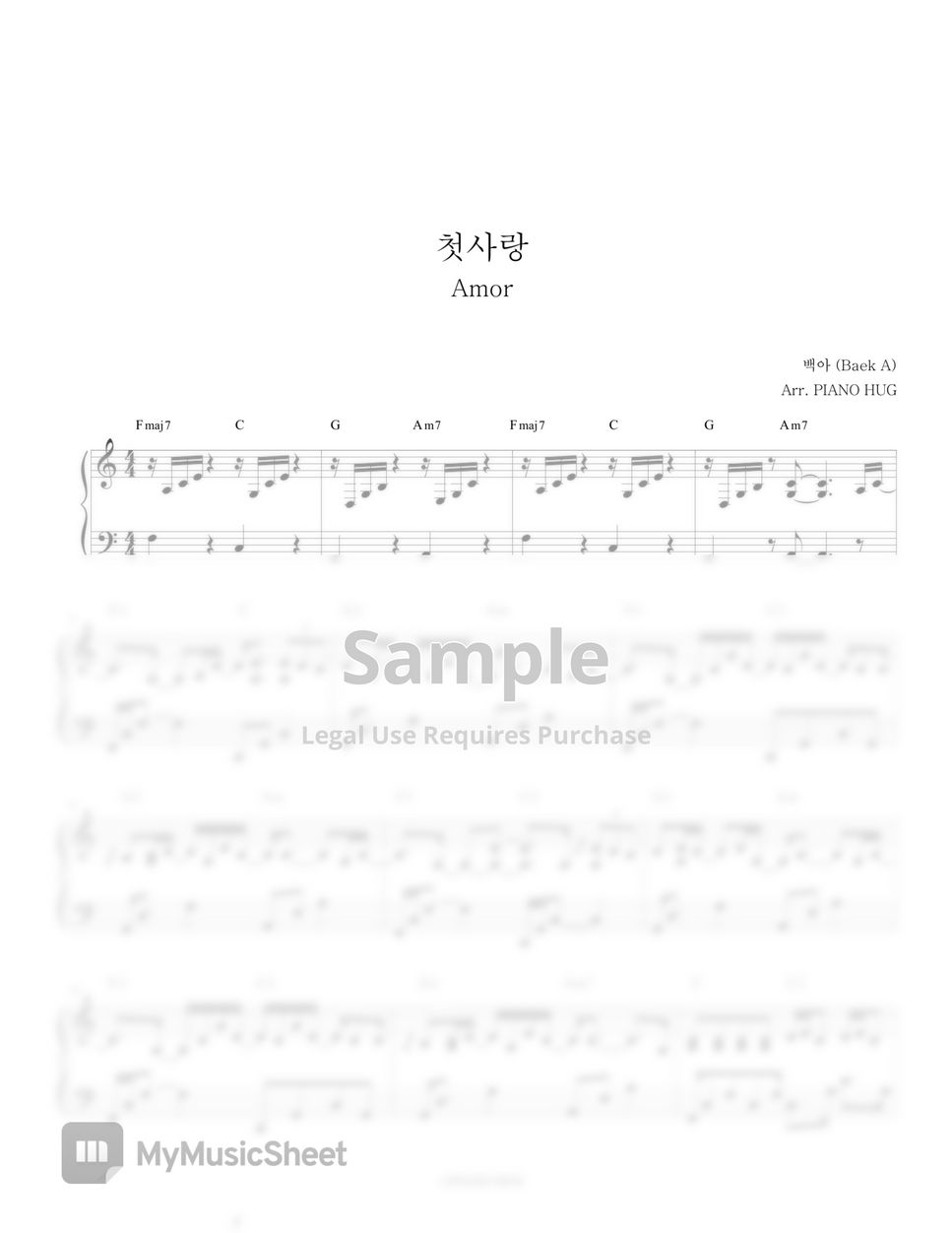 Baek A Amor Sheets By Piano Hug