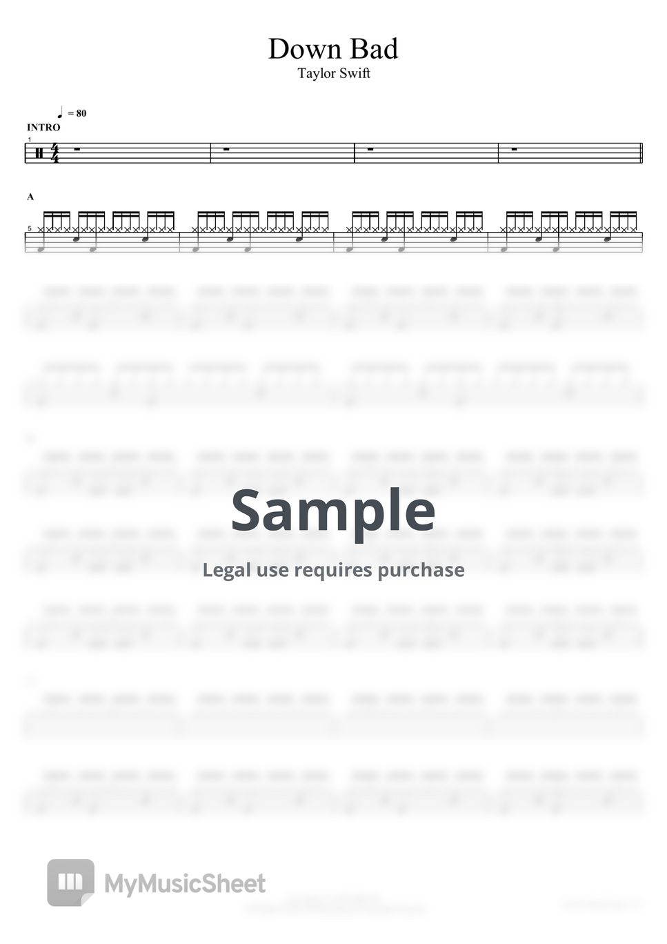 taylor-swift-down-bad-sheets-by-copydrum