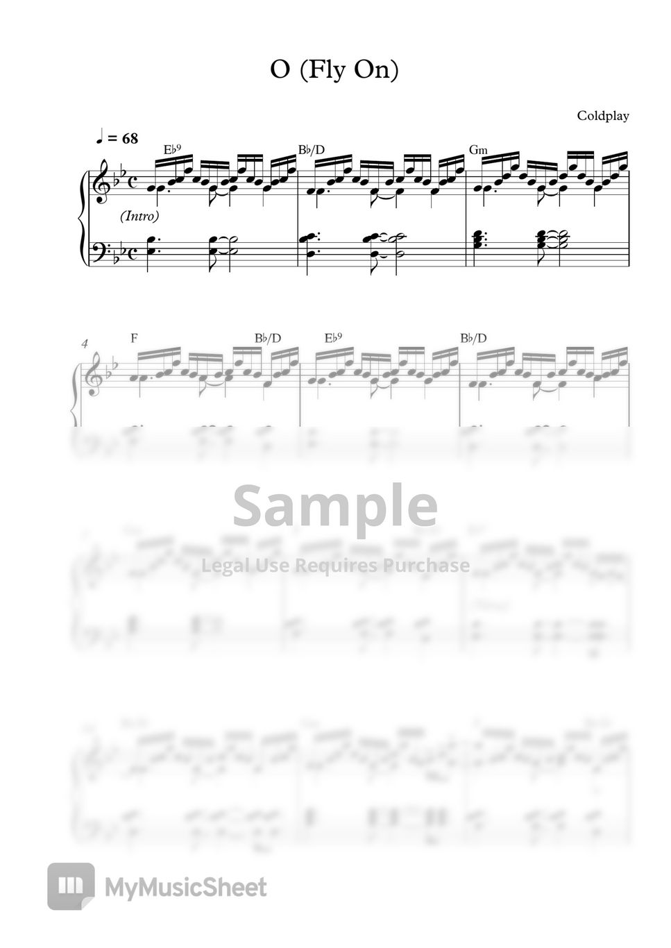 coldplay-o-fly-on-piano-solo-nuty-by-pineapplechord