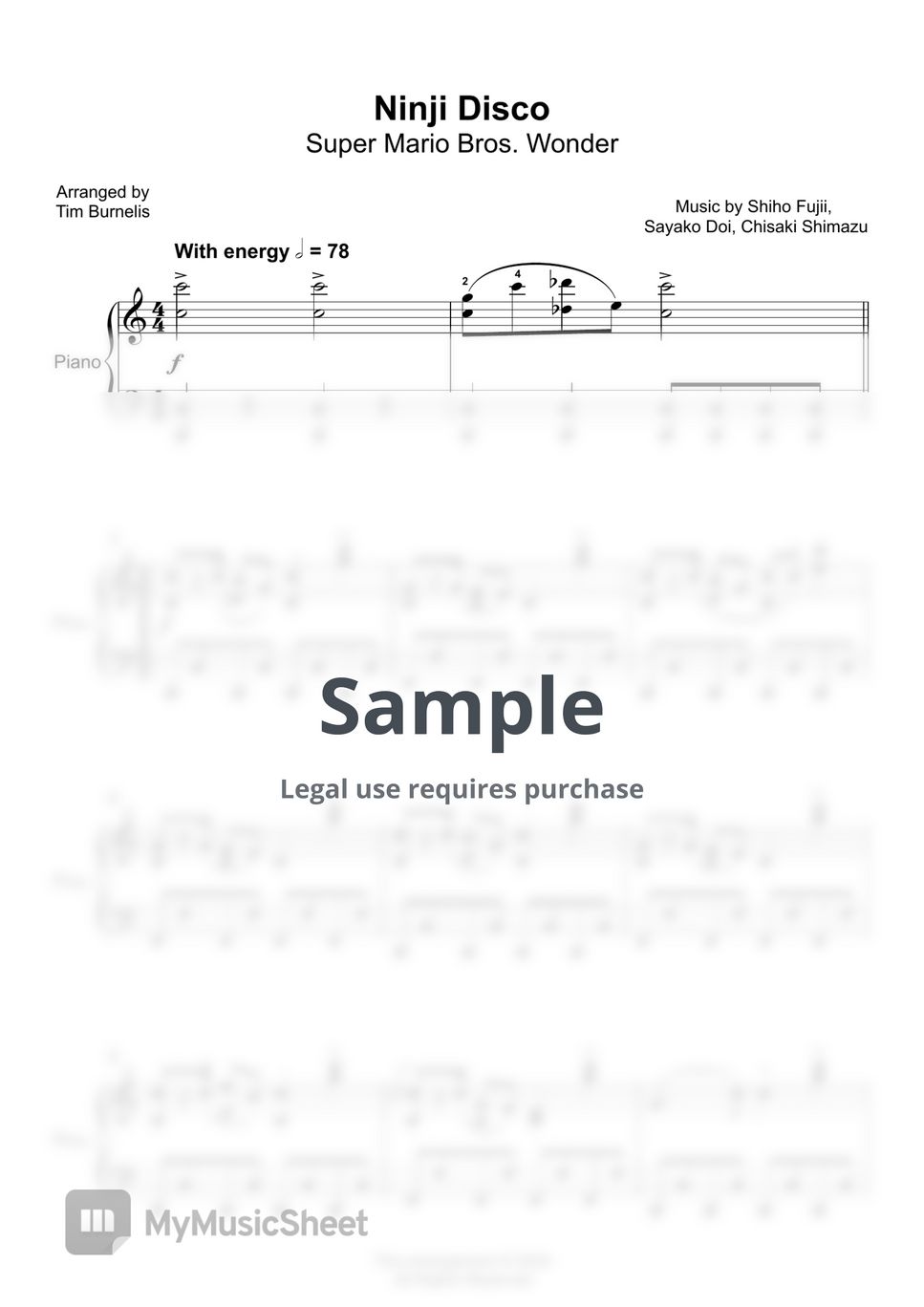 Super Mario Bros. Wonder - Ninji Disco Sheet Music by Tim Burnelis