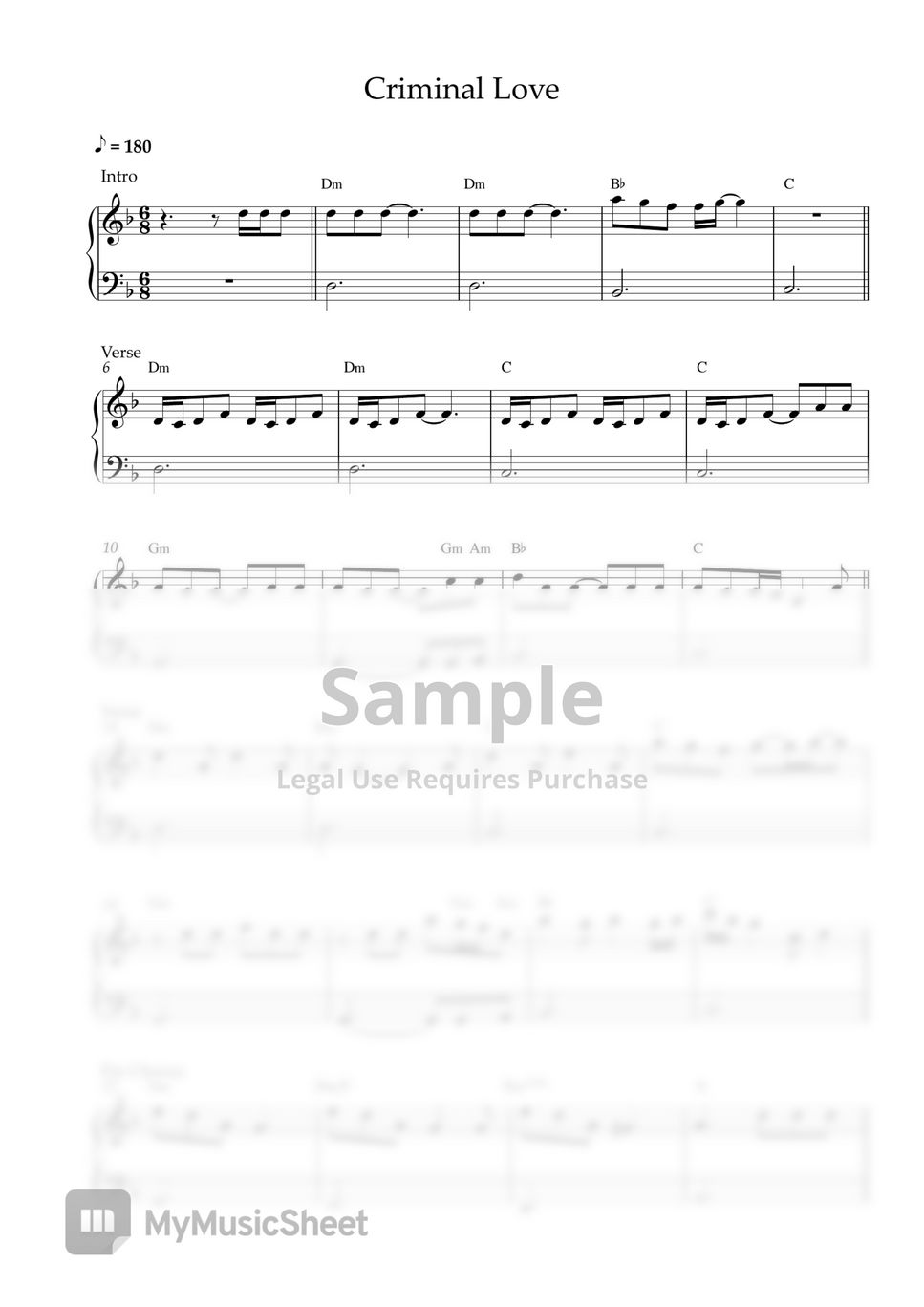 CRIMINAL LOVE - ENHYPEN (EASY PIANO SHEET) by Pianella Piano