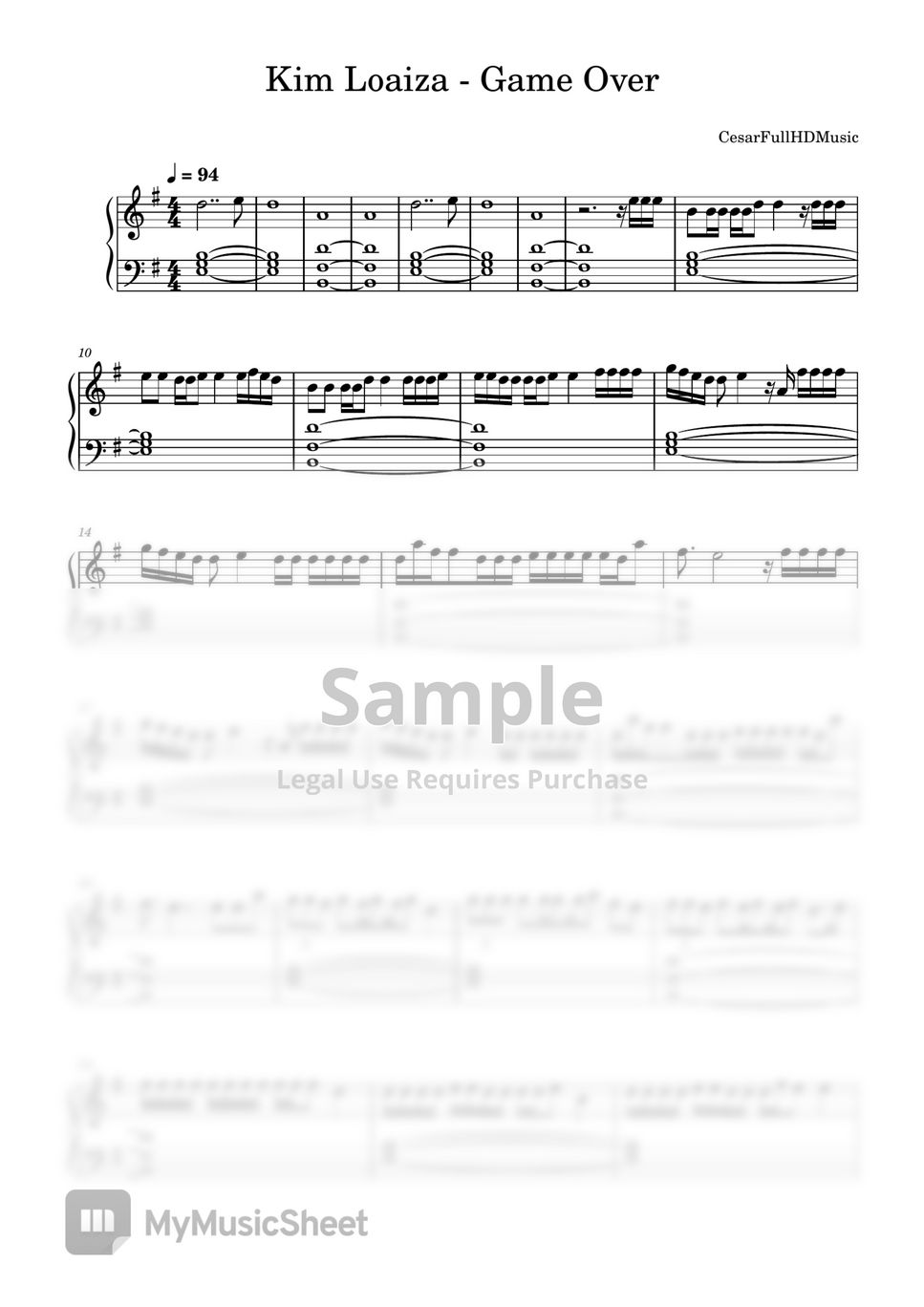 Kim Loaiza Game Over Sheets