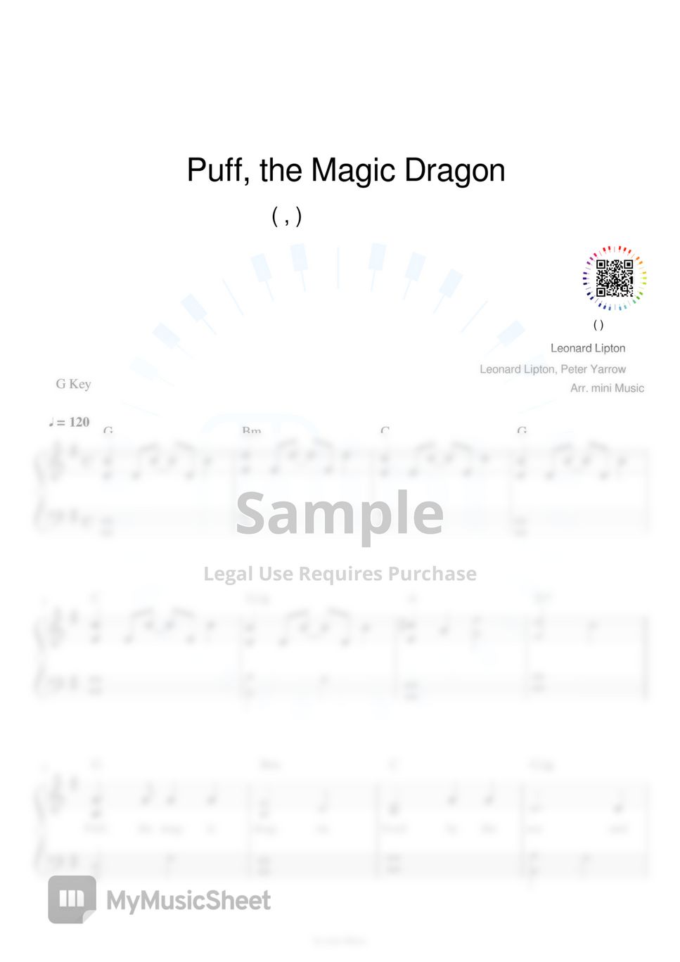Peter Paul Mary Puff The Magic Dragon By Mini Music