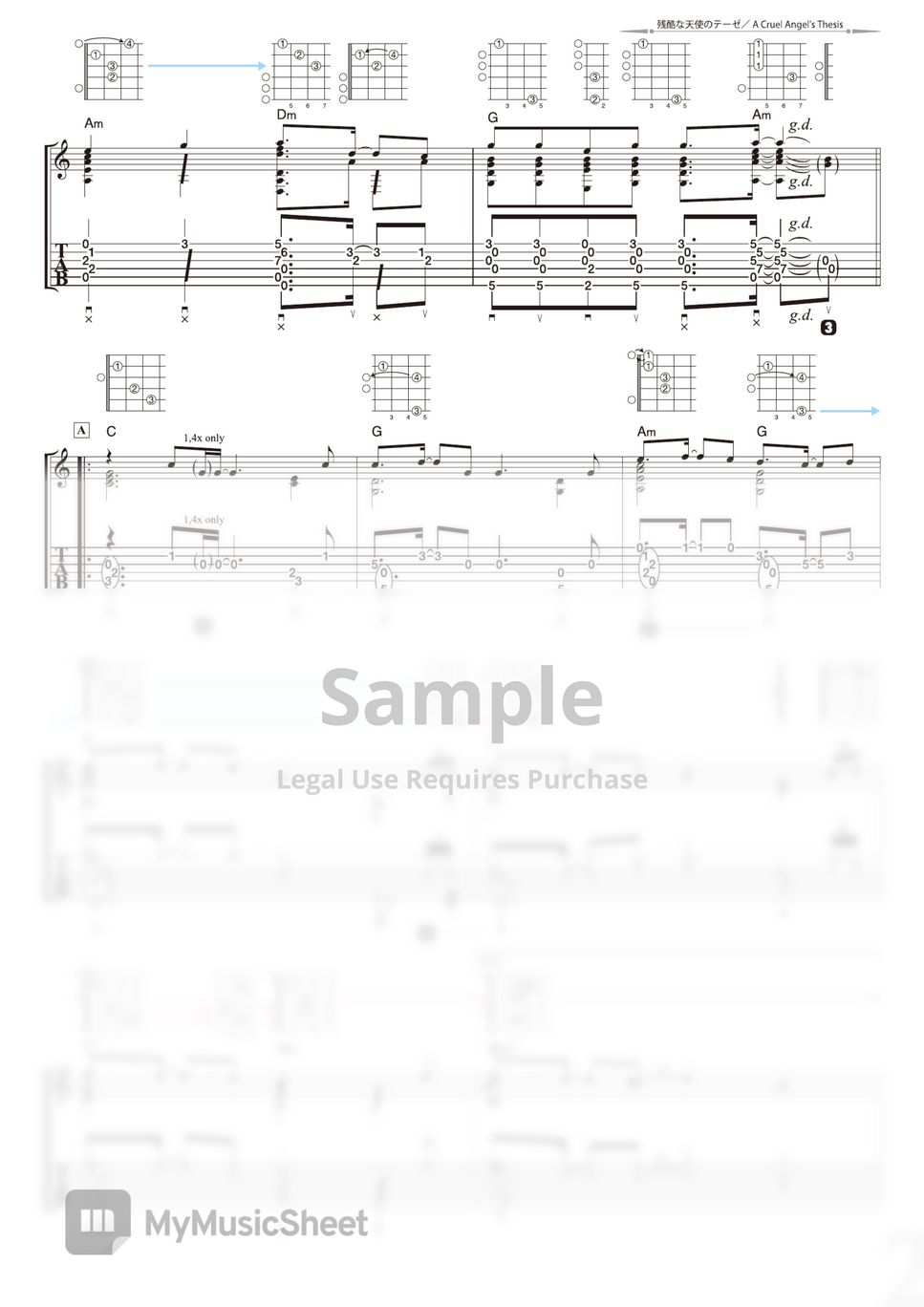 from “Neon Genesis Evangelion” - A Cruel Angel’s Thesis (Solo Guitar