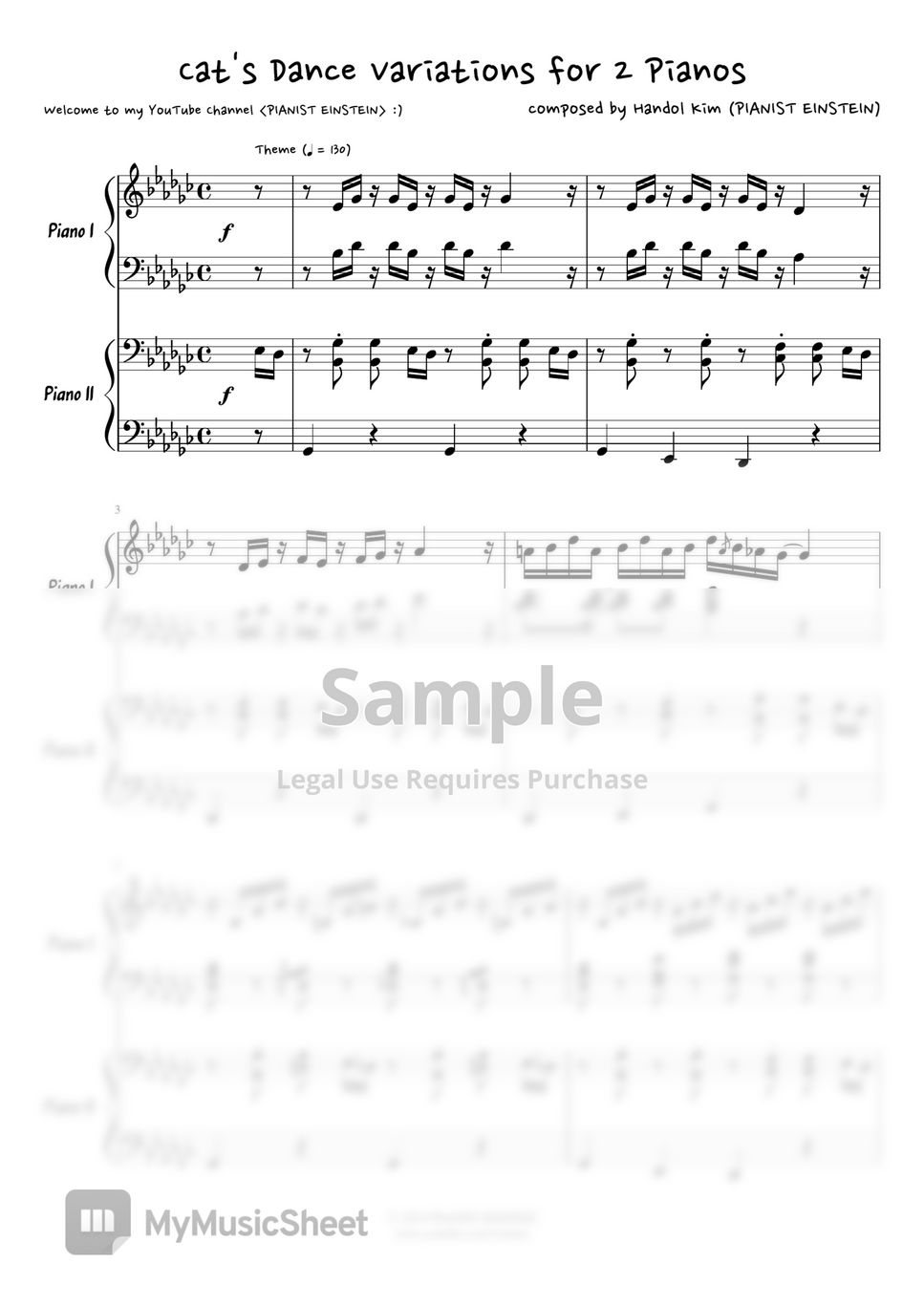 PIANIST EINSTEIN - Variations on Cat's Dance (2 Pianos 4 Hands ver.)