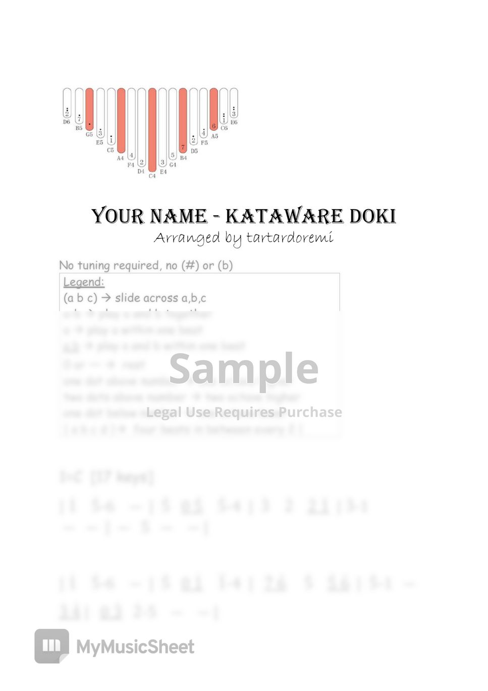 Your Name - Kataware Doki [Radwimps] by tartardoremi kalimba