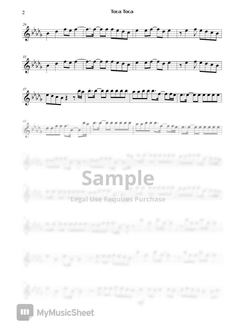 Fly Project - Toca Toca (Melody) Sheets by Right Now Piano