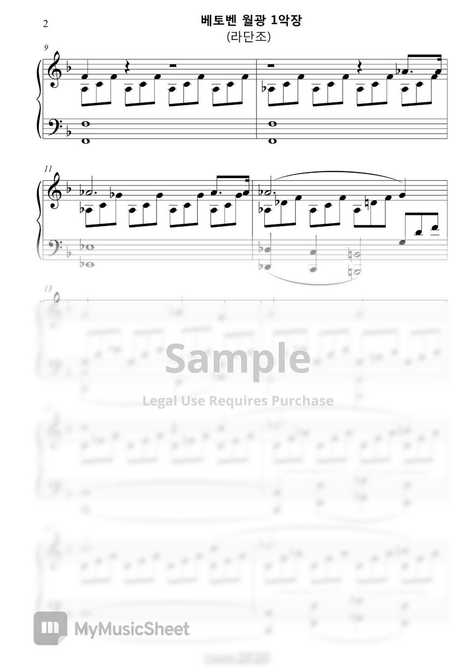 L.V. Beethoven - Moonlight Sonata 1st. (easy piano ver.2) by classic2020