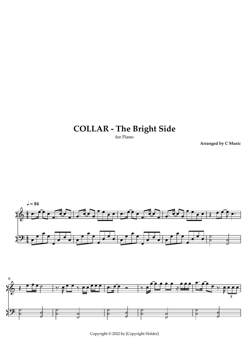 Collar The Bright Side 악보 by C Music
