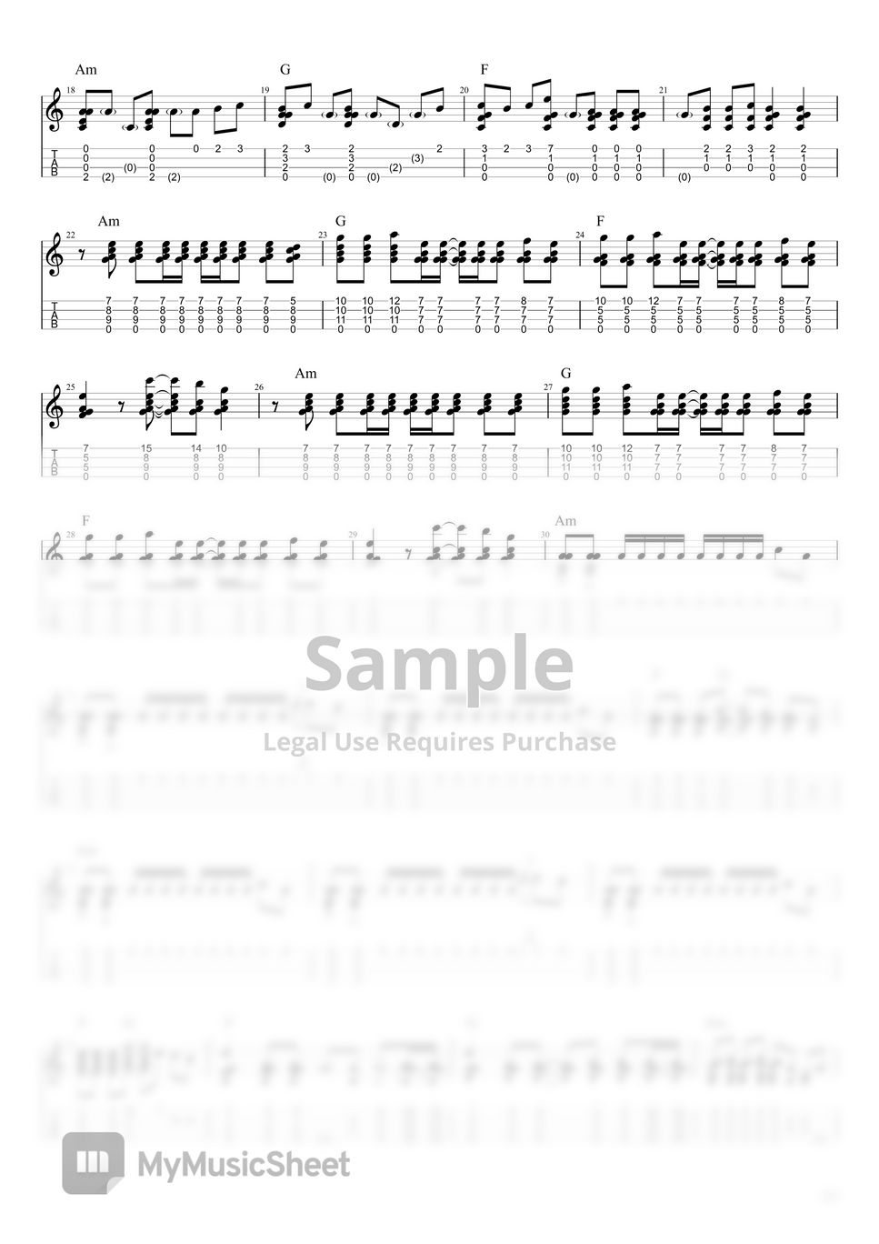 YUI Again Tab + 1staff by Cody Ukulele