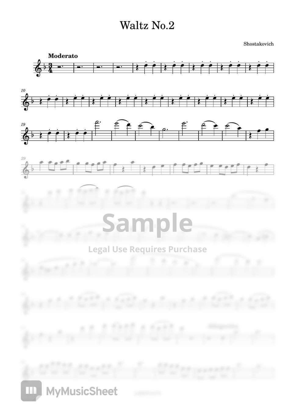 쇼스타코비치 쇼스타코비치 왈츠 NO.2 (Two flutes/Piano/MR) Sheets by 심플플루트뮤직