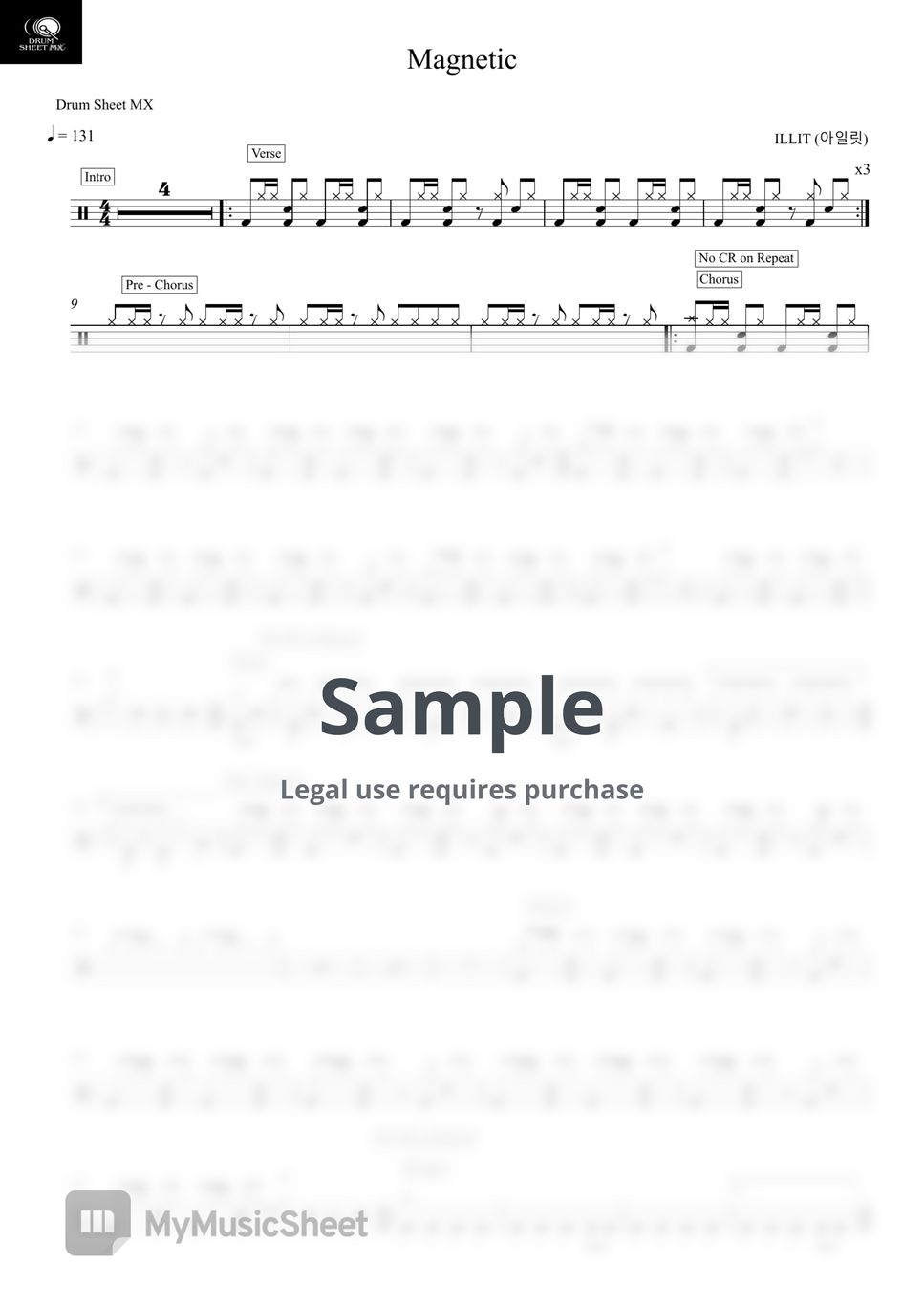 ILLIT (아일릿) - Magnetic by Drum Sheet MX