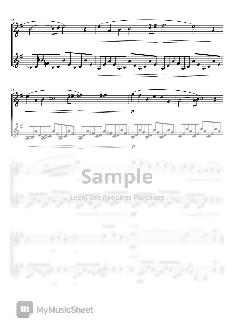 SaintSaëns Le Cygne (Flute Violin duet un 樂譜 by pfkaori