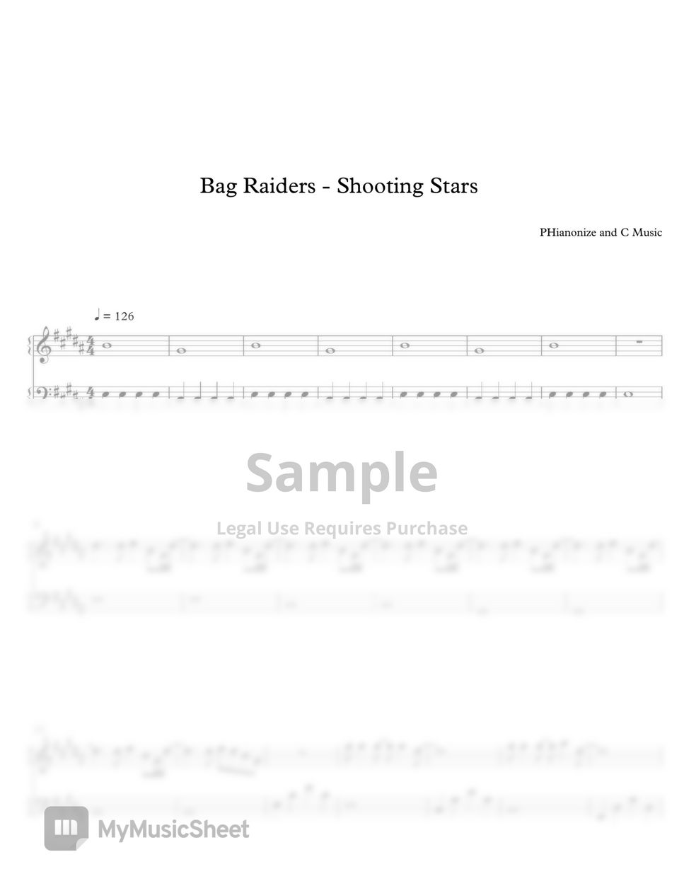 Bag Raiders Shooting Stars (Easy Version) Sheets by PHianonize and C