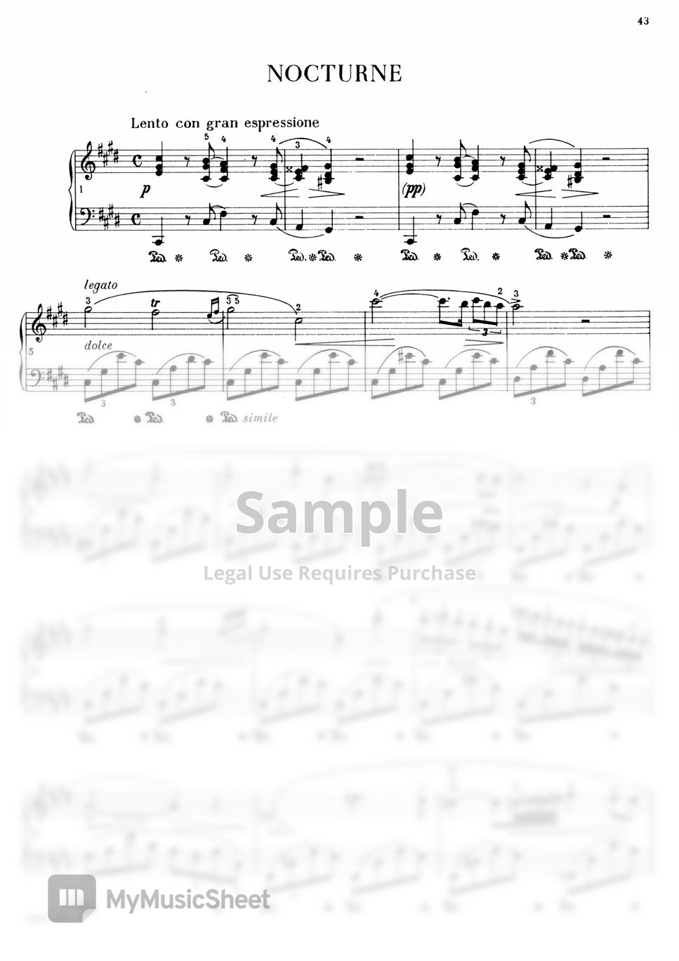 Chopin - Nocturne in C sharp mino Op 20 No 18( Piano) by Open Music Score