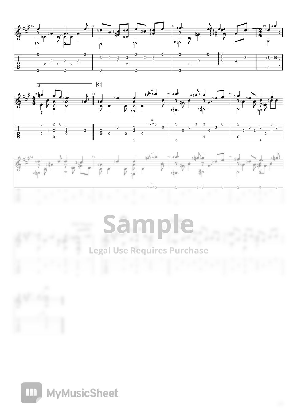 Kotaro Oshio 바람의 시(Wind song) Tab + 1staff by tongseok