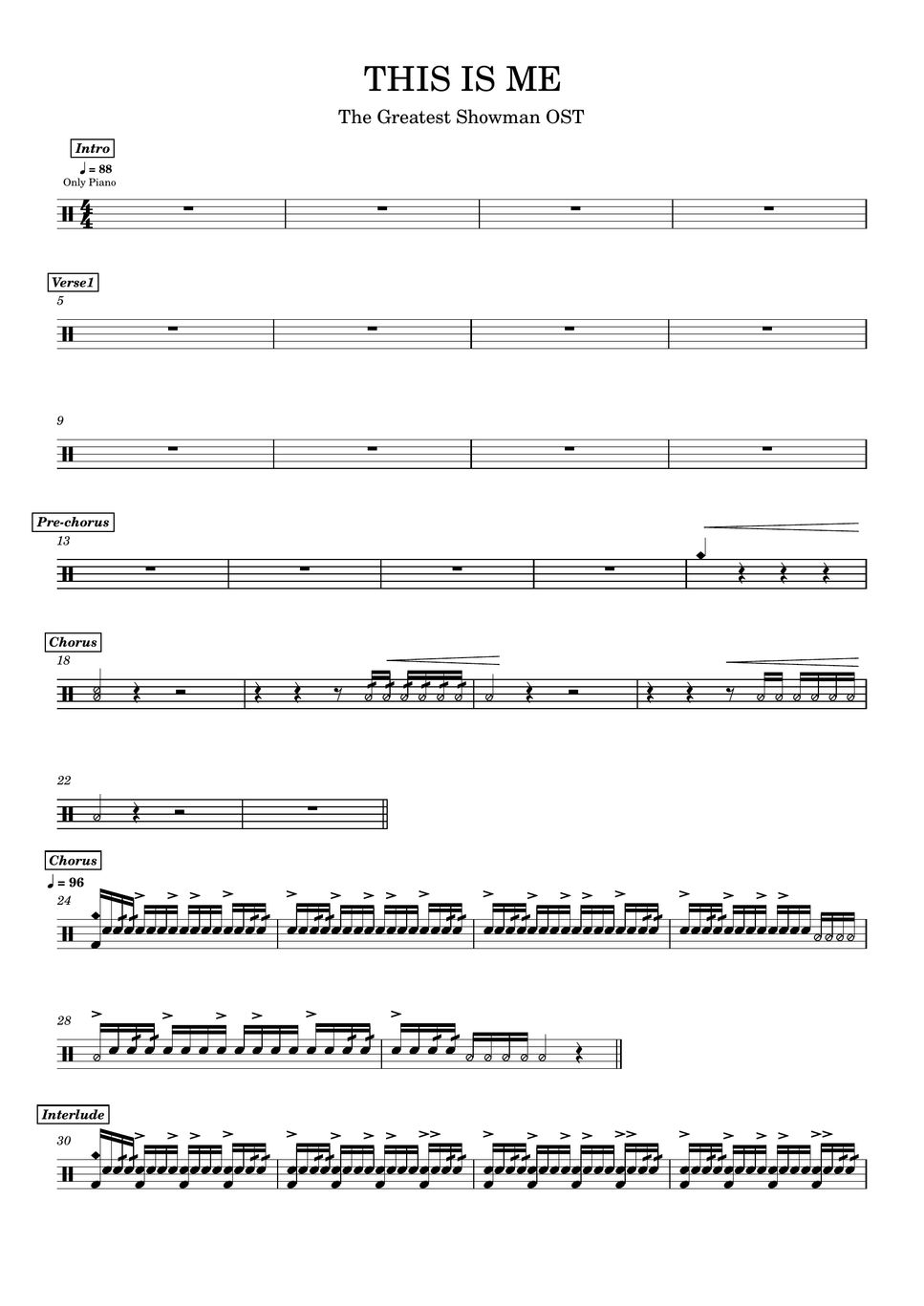 The greatest showman ost this is me drum score 