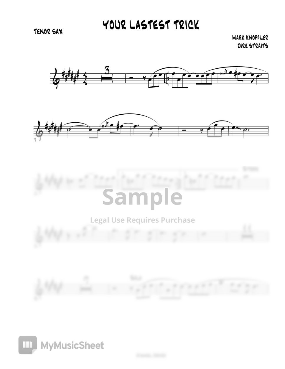 Your Latest Trick - Dire Straits. Mark Knopfler. Sax: Michael Brecker (Tenor Sax) by Ismael Dorado