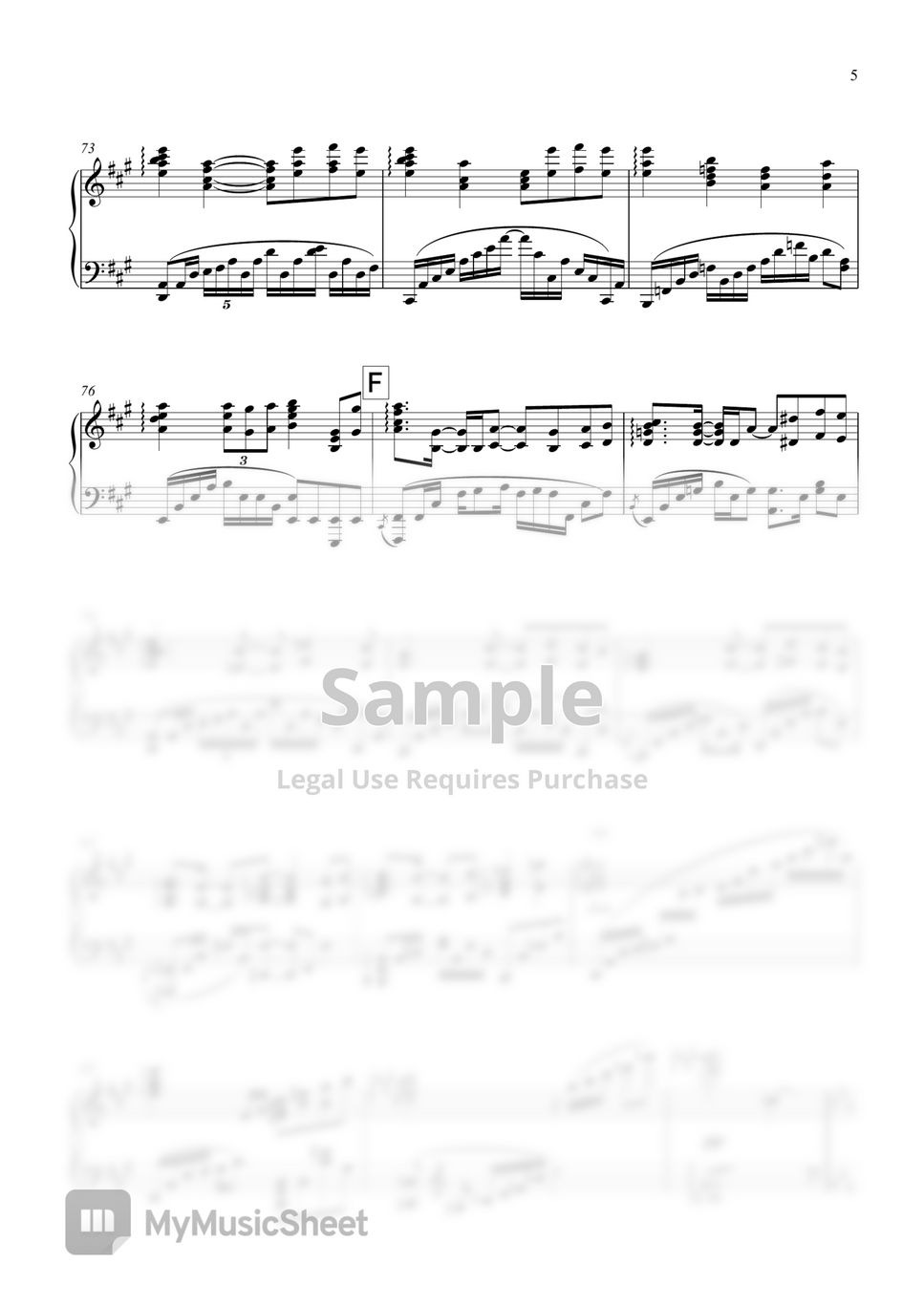 Final Fantasy XIV - Flow (Masayoshi Soken) ピアノ楽譜PDF