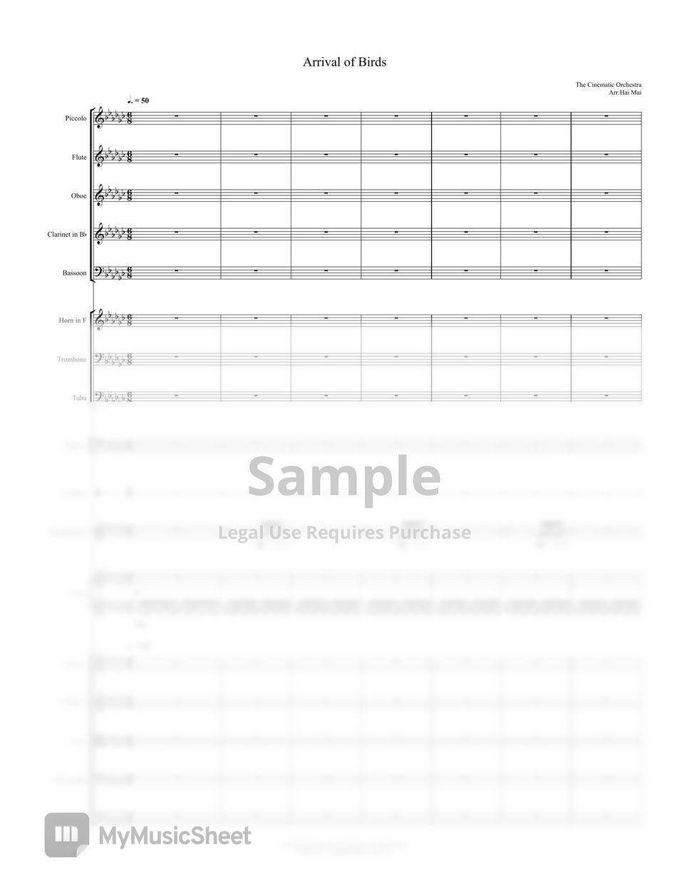 The Cinematic Orchestra - Arrival of Birds for Orchestra - Score and Part by Hai Mai