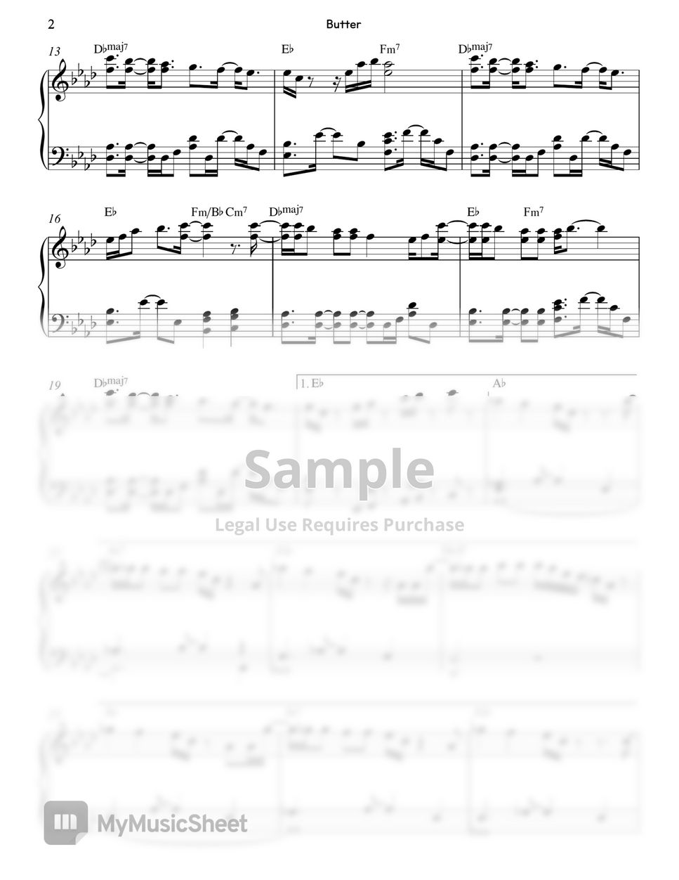 방탄소년단 (BTS) Butter Sheet by Gloria L.