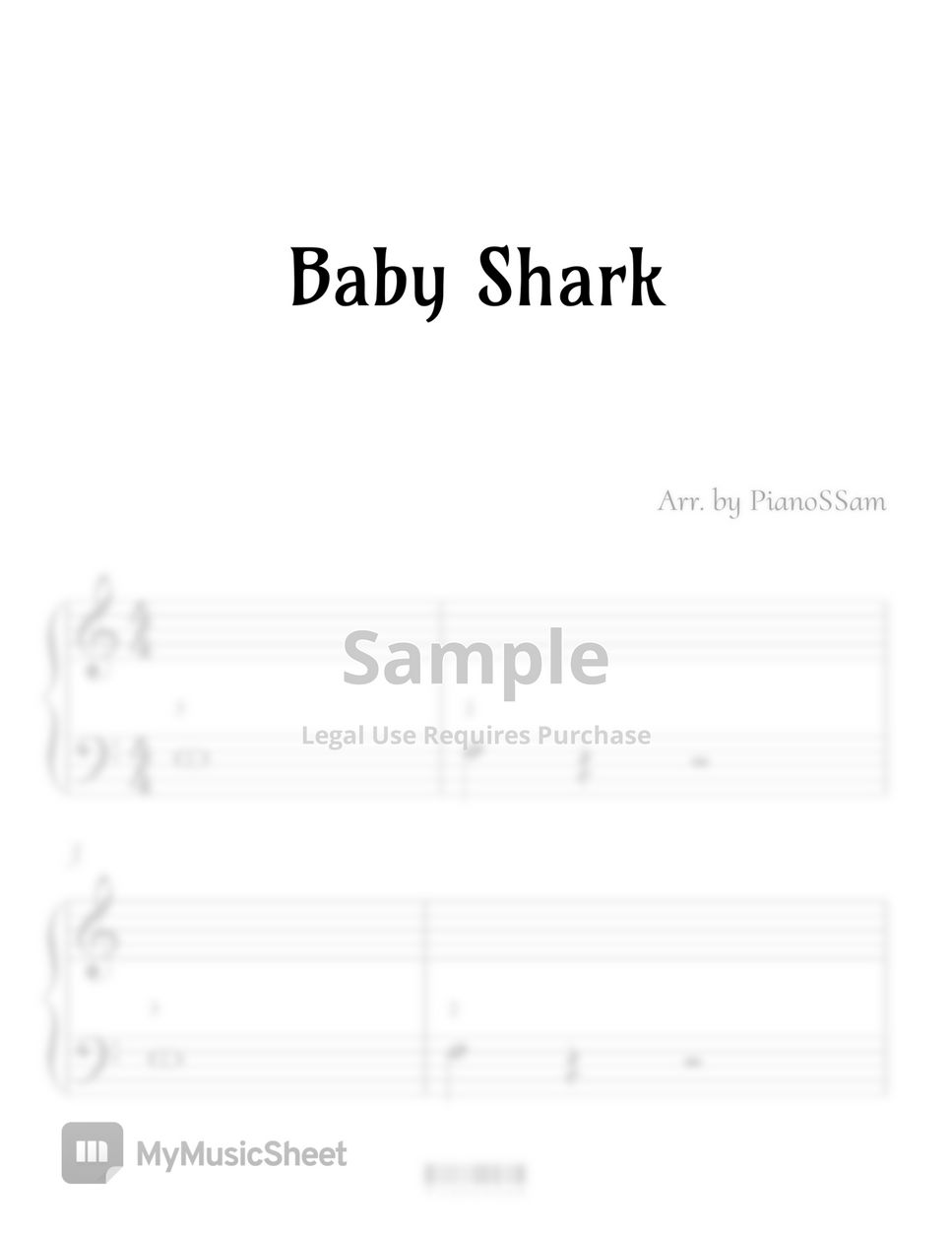 아기상어 - [Beginner] Baby Shark | Piano Arrangement by PianoSSam