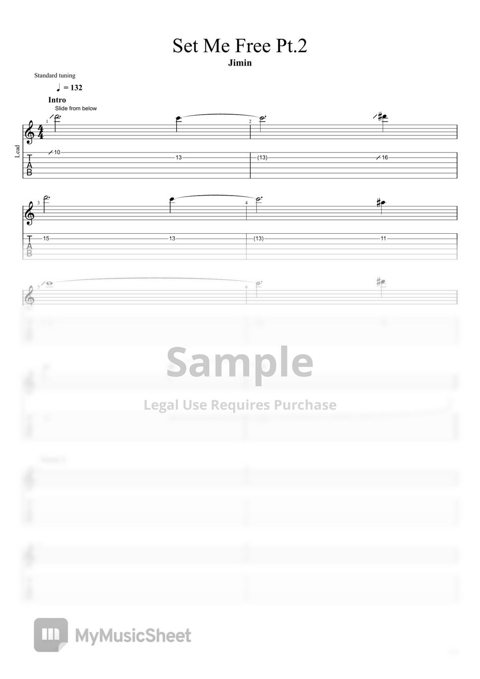 Jimin Set Me Free Pt.2 Tab + 1staff by Rob Ethereal