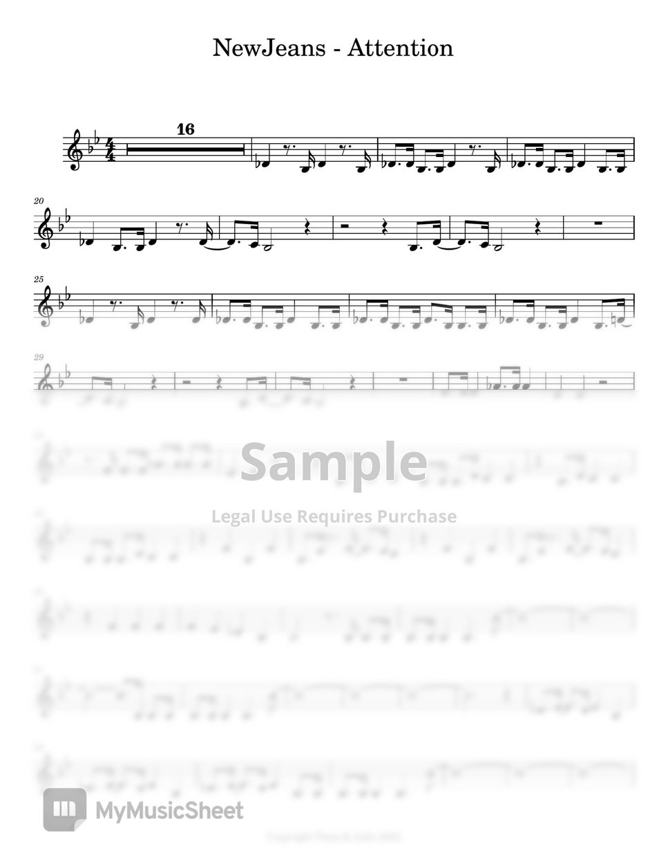 NewJeans - Attention (Cello Part) Sheets By Tomo & Julie