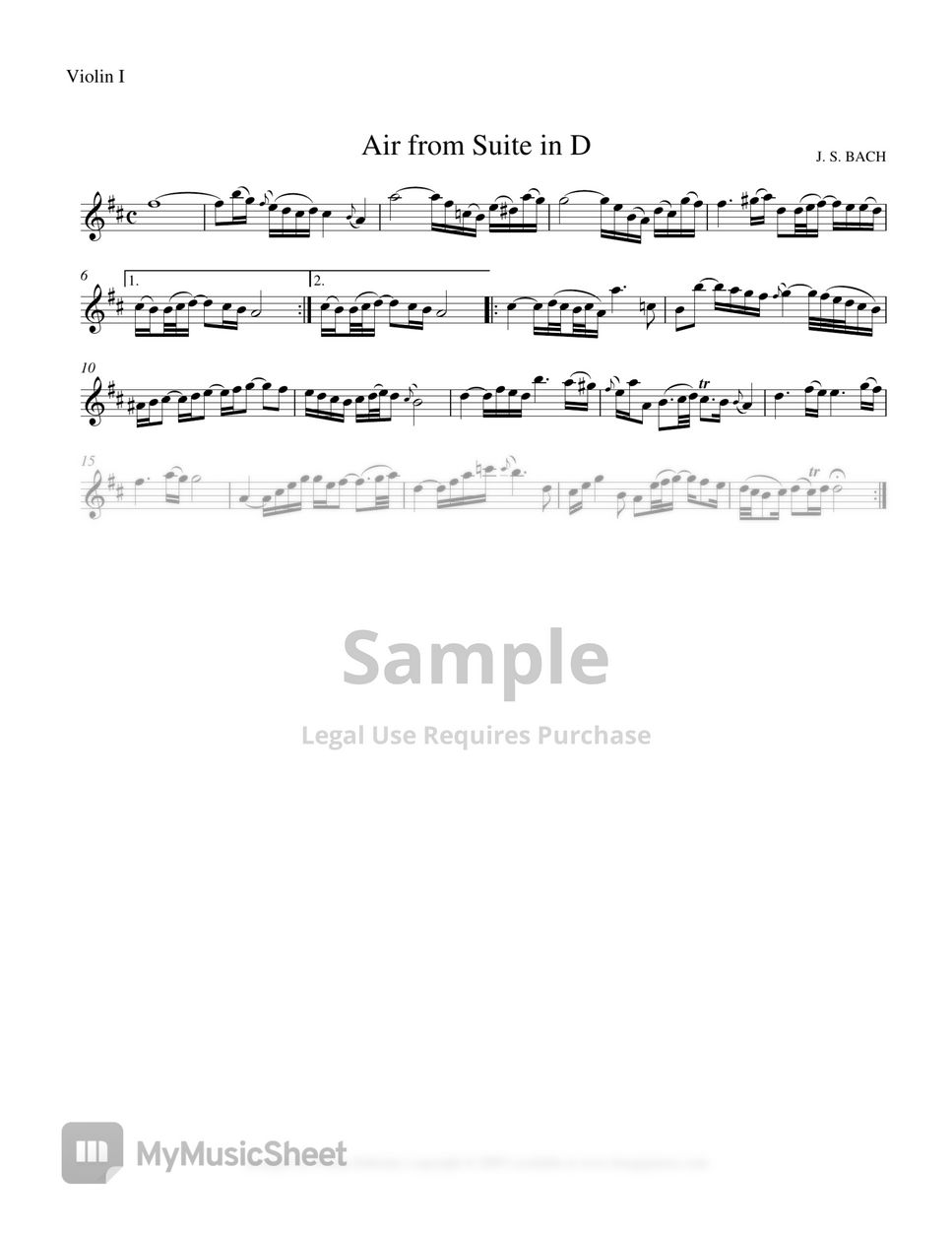 J. S. Bach Air (Backing track included) Sheets by Elly Angelis