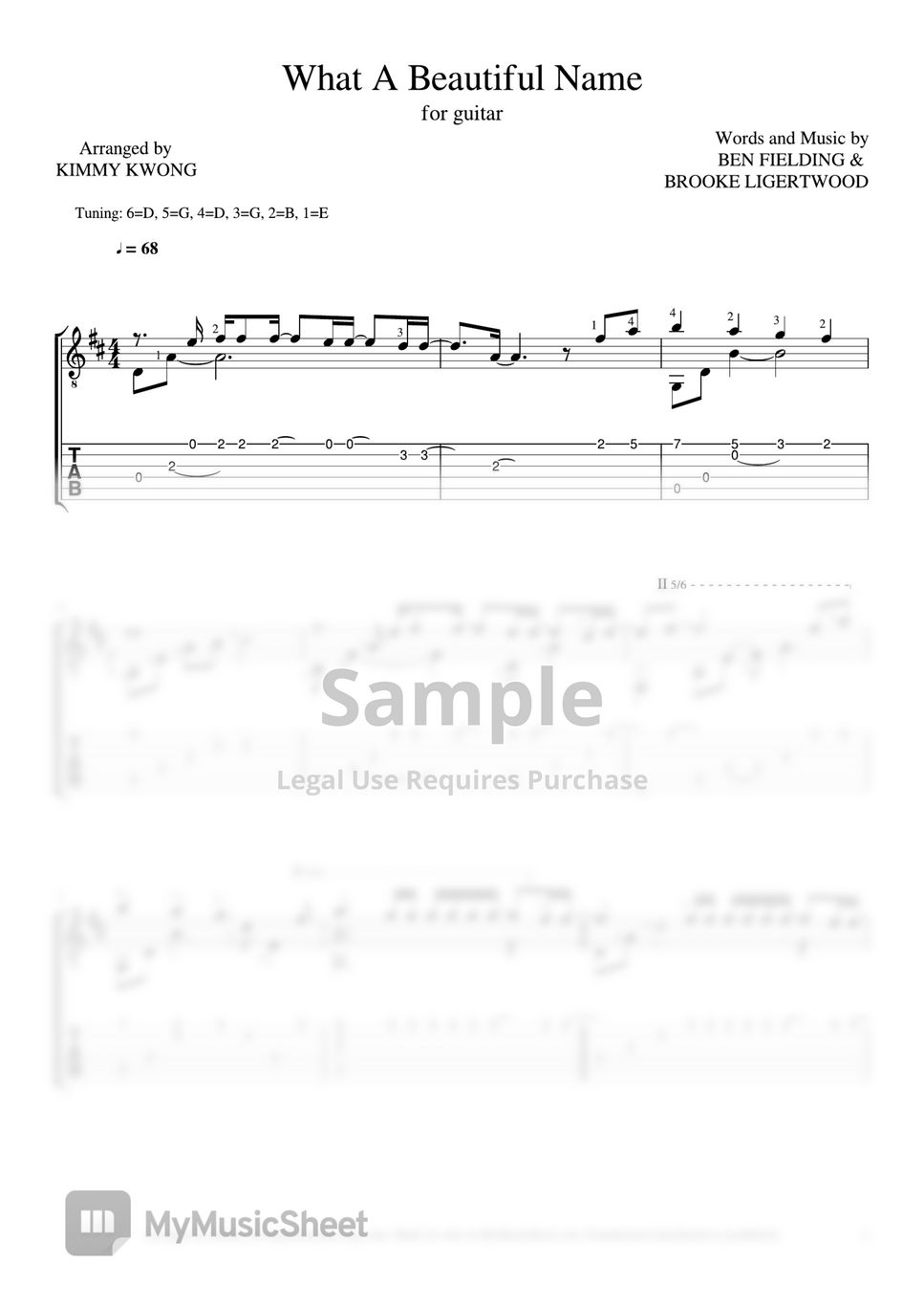 Hillsong Worship What A Beautiful Name for Fingerstyle Guitar TAB 