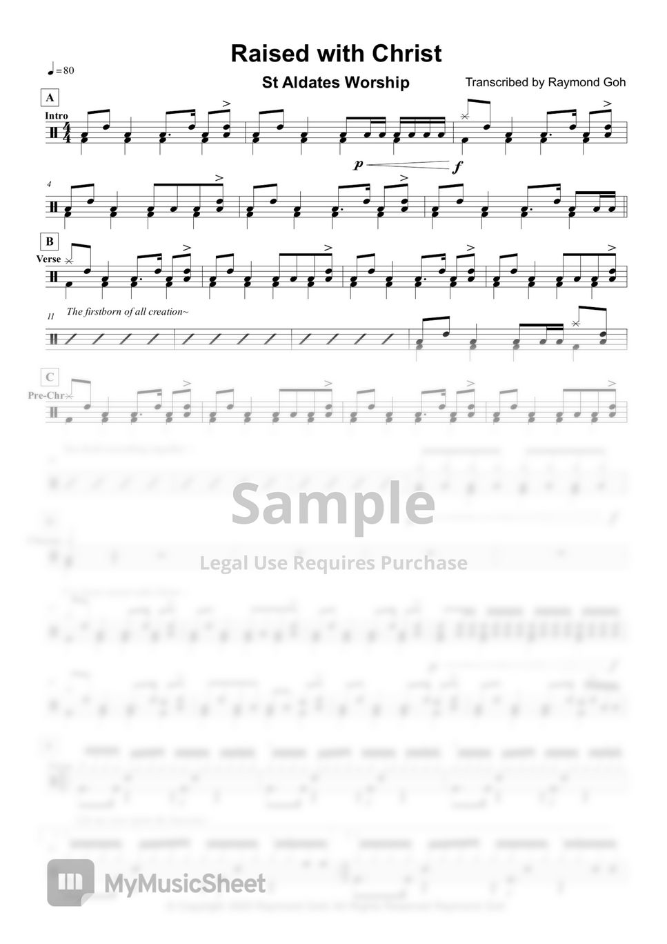 St Aldates Worship - Raised With Christ Sheets by Raymond Goh