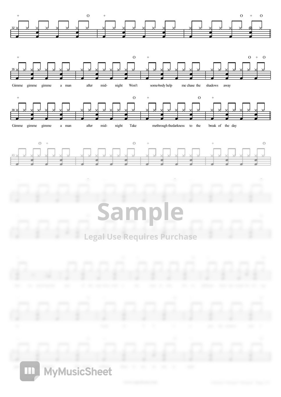 ABBA Gimme Gimme Gimme Sheets by COPYDRUM