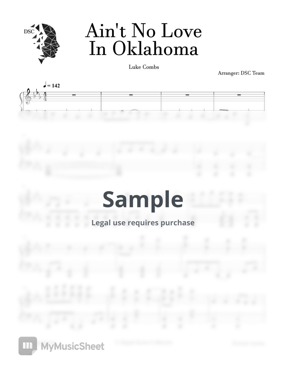 Luke Combs - Ain't No Love In Oklahoma Sheets by Digital Scores Collection