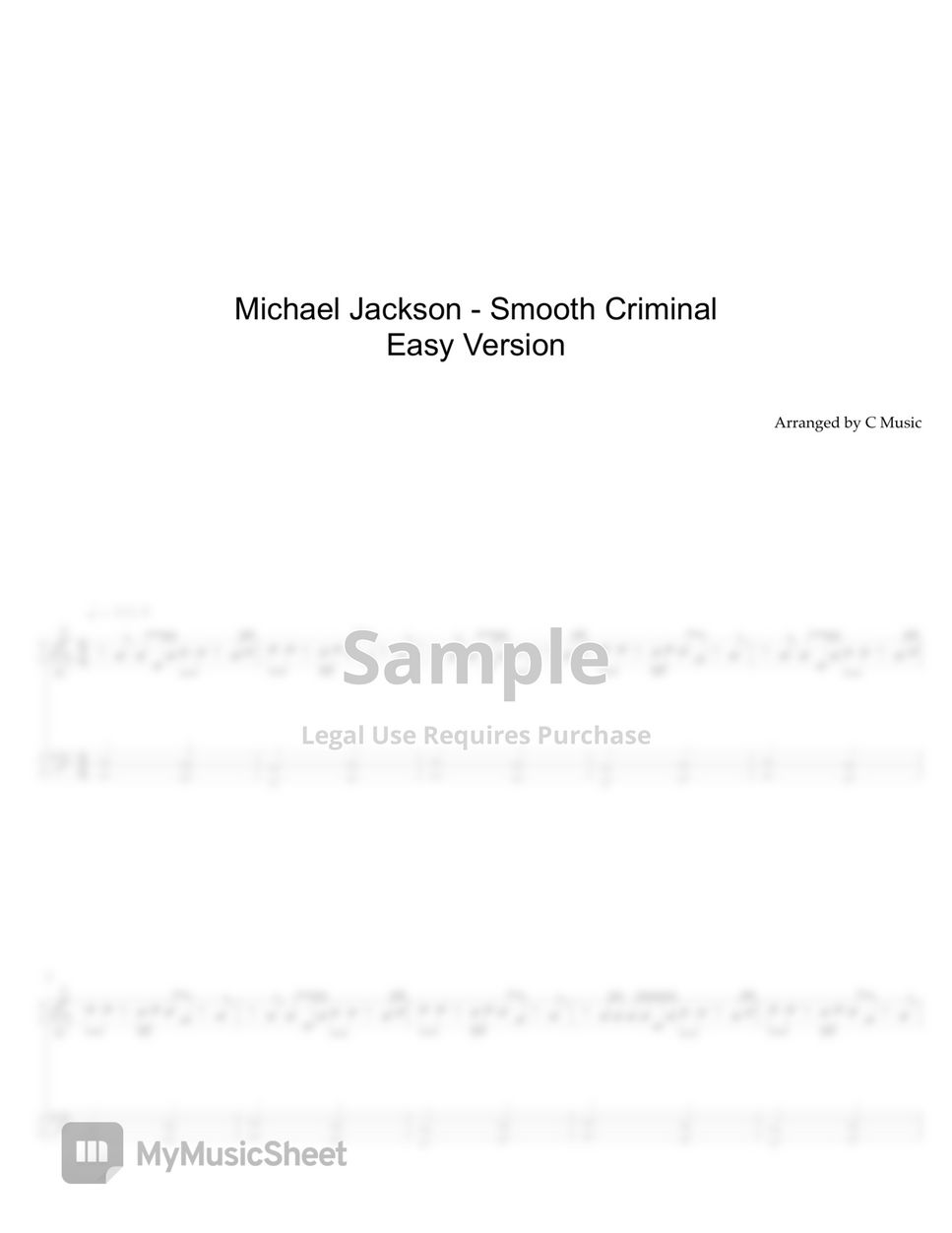 Michael Jackson - Smooth Criminal (Easy Version) by C Music