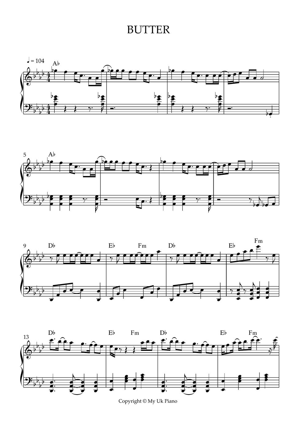 BTS BUTTER Sheets by My Uk piaono